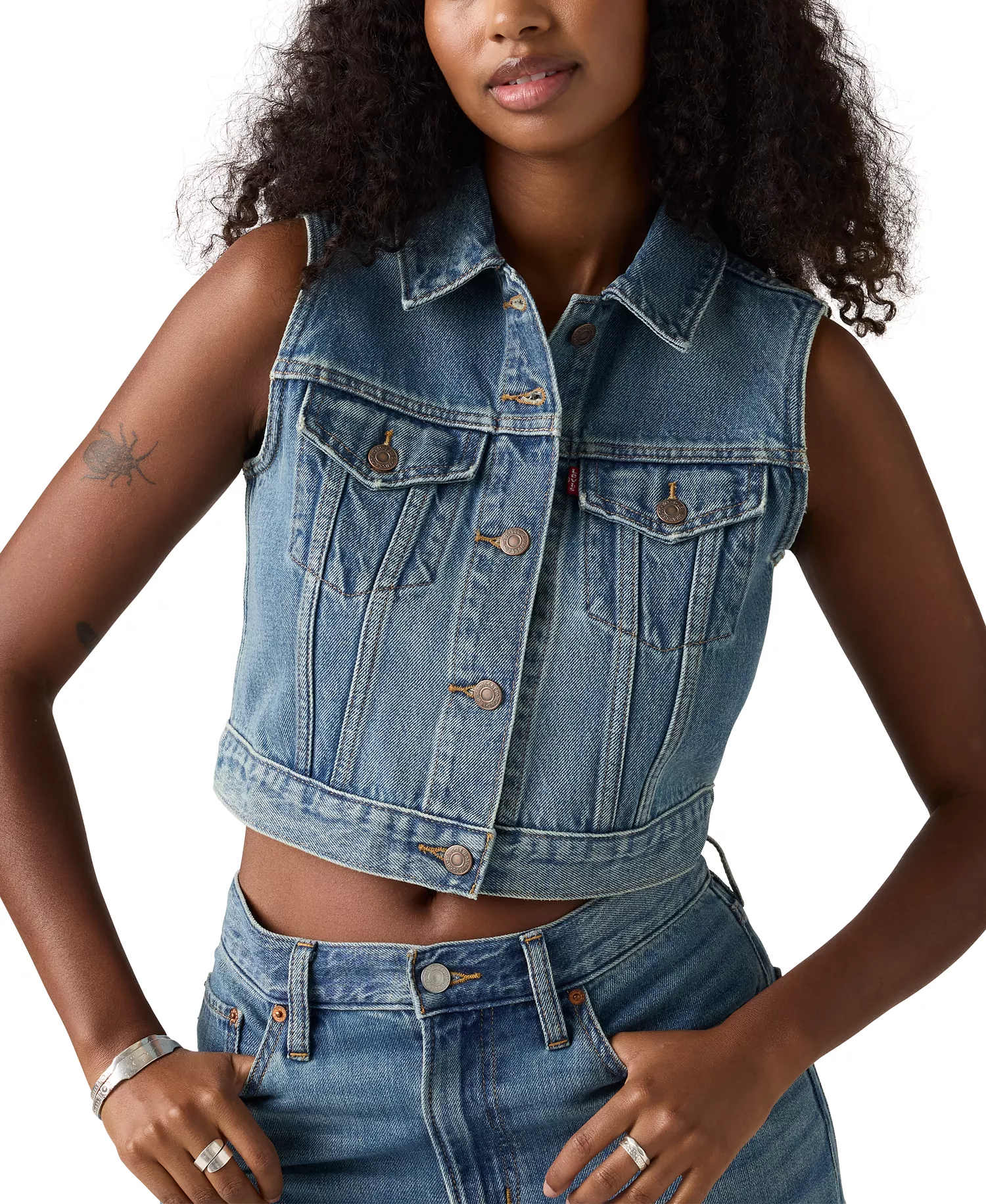 Women's Denim Trucker Vest - Compare Notes - L