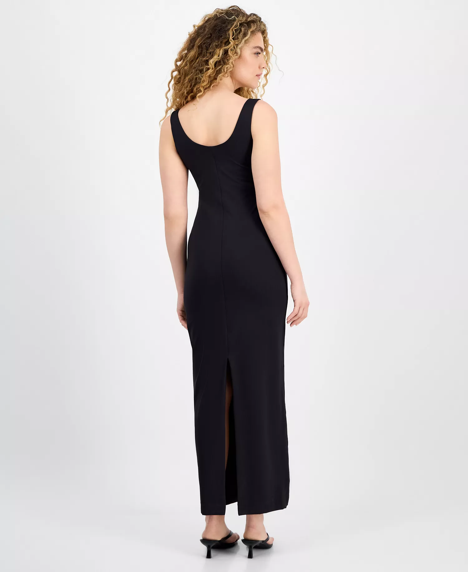 Women's Square Neck Sleeveless Maxi Dress, Exclusively at Macy's - Black - S