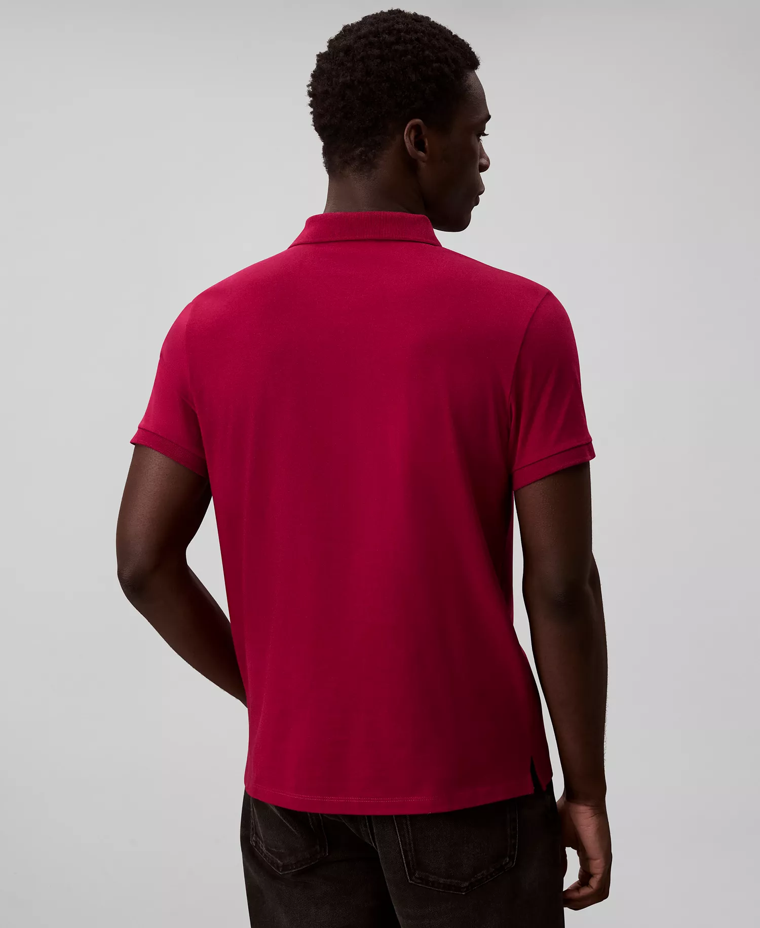 Men's Short Sleeve Solid Polo Shirt - Beet Red - 2XL
