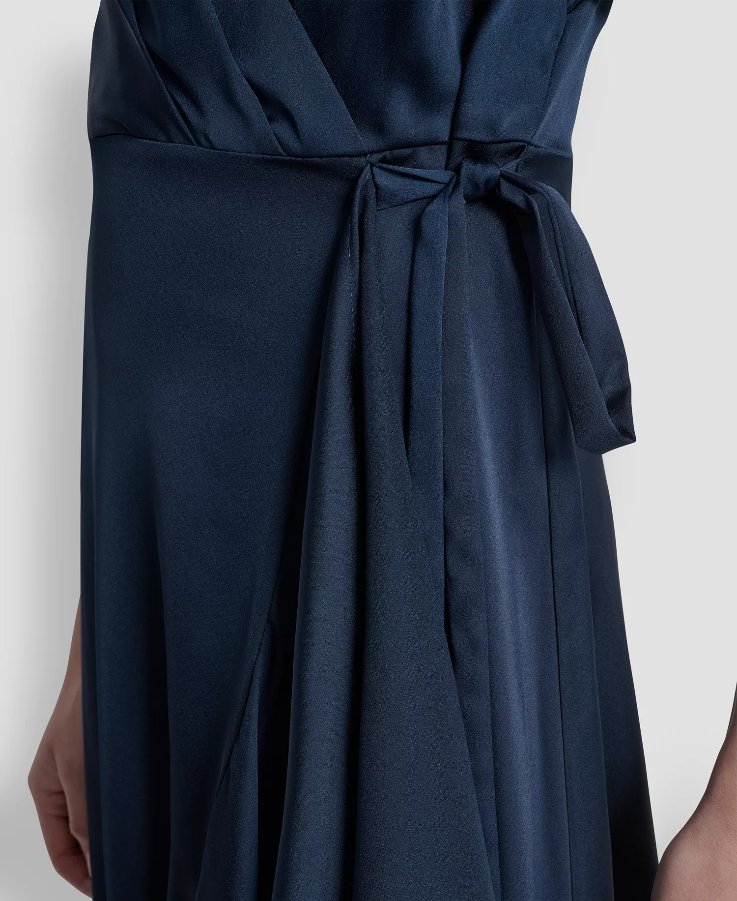 Women's Short Sleeve Faux Wrap Midi Dress - Indigo - 10