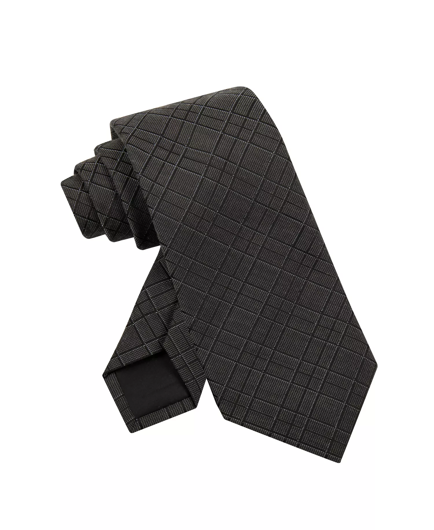 Men's Larson Plaid Tie - Black - ONE SIZE