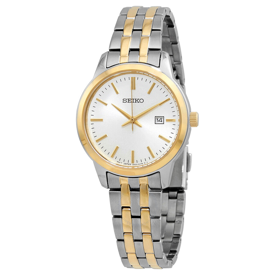 Seiko Classic Quartz White Dial Two-tone Ladies Watch