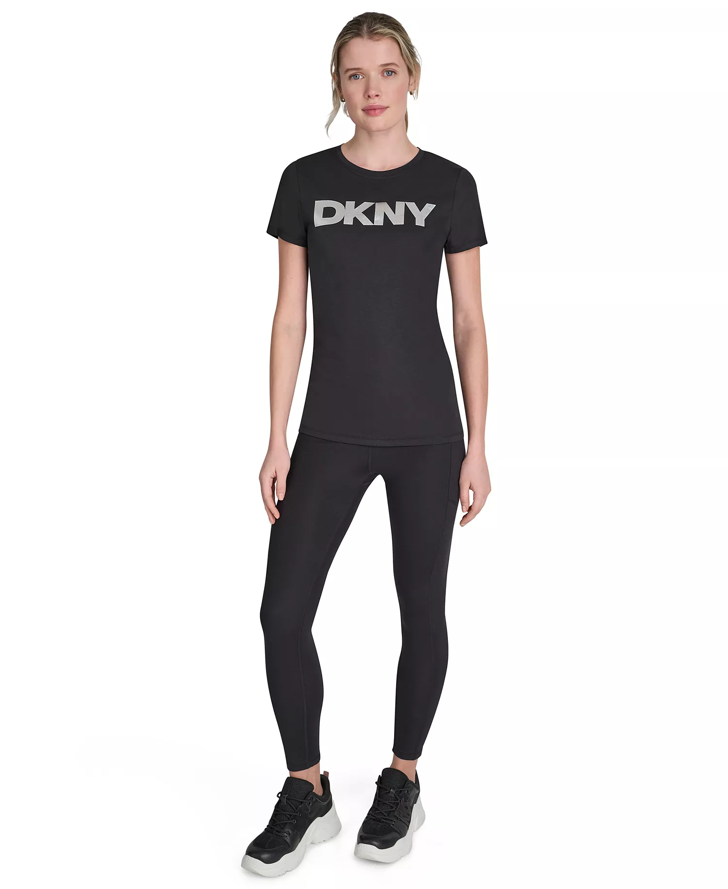 Women's Foil Logo T-Shirt - Black/silver - L