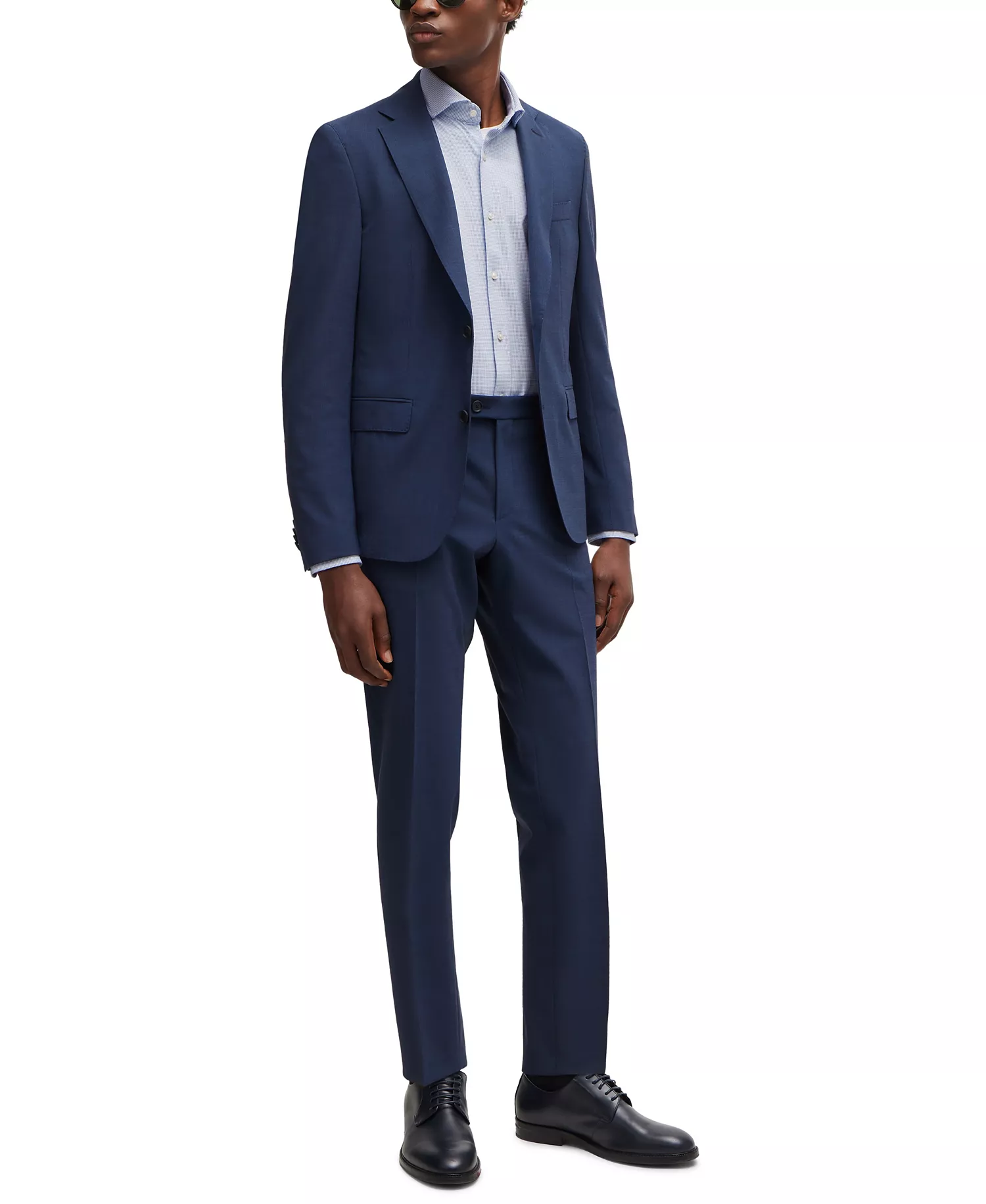 Men's Performance-Stretch Regular-Fit Shirt - Open Blue - 17.5