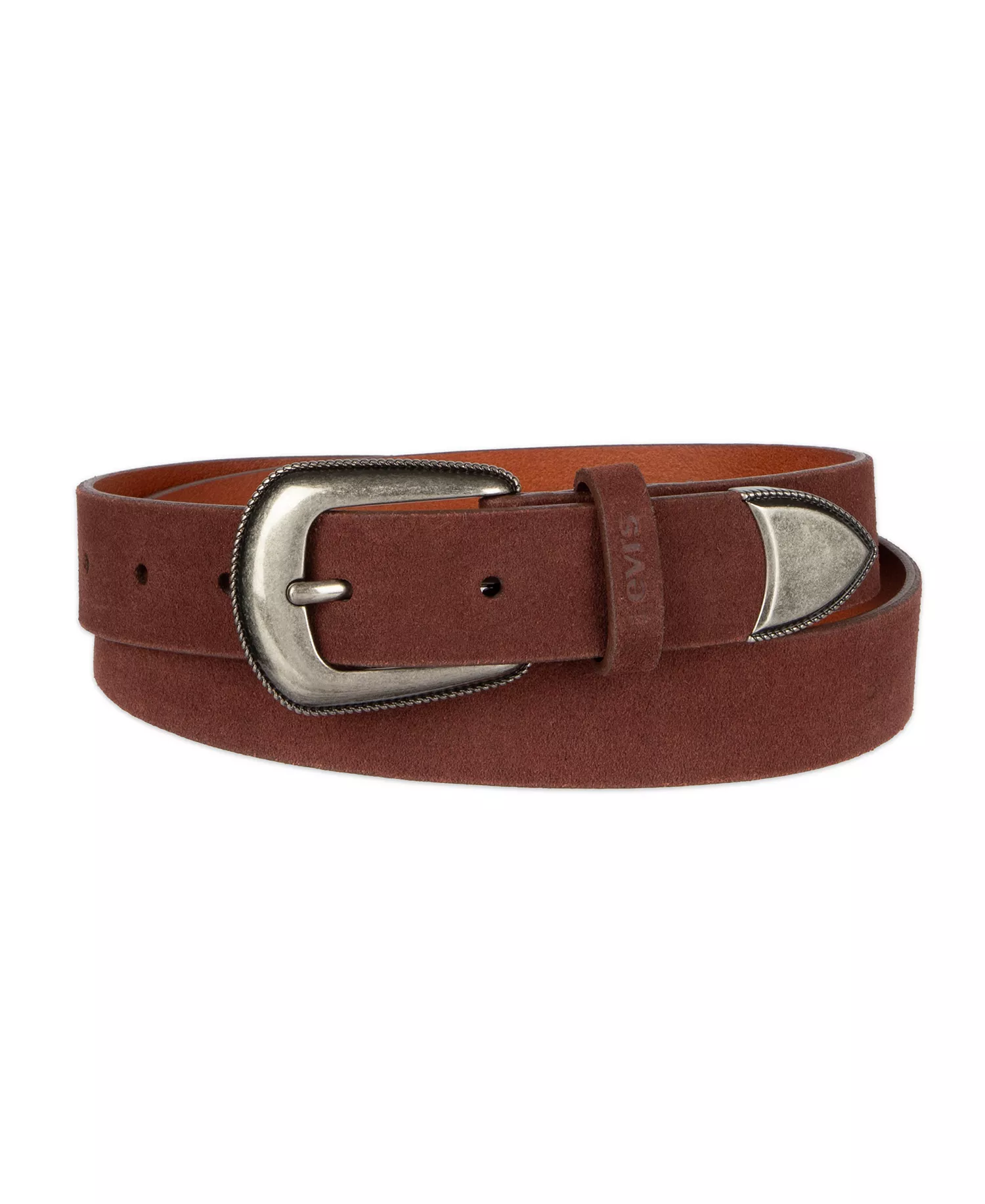 Women's Western Style Rope Detail Buckle Belt - Brown Suede - Extra Large