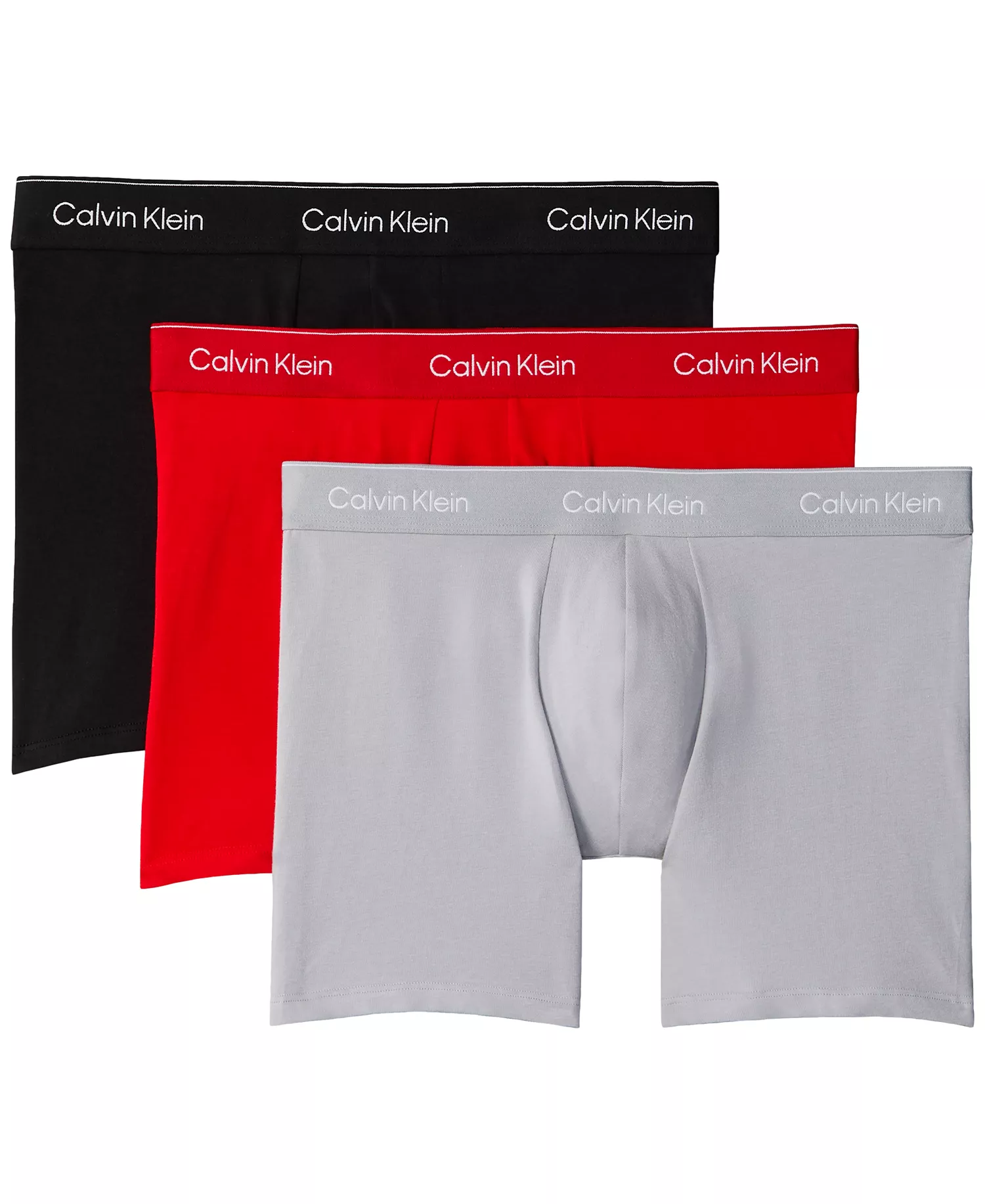 Men's Icon Stretch Boxer Briefs, Pack of 3 - Black/Red/Light gray - S