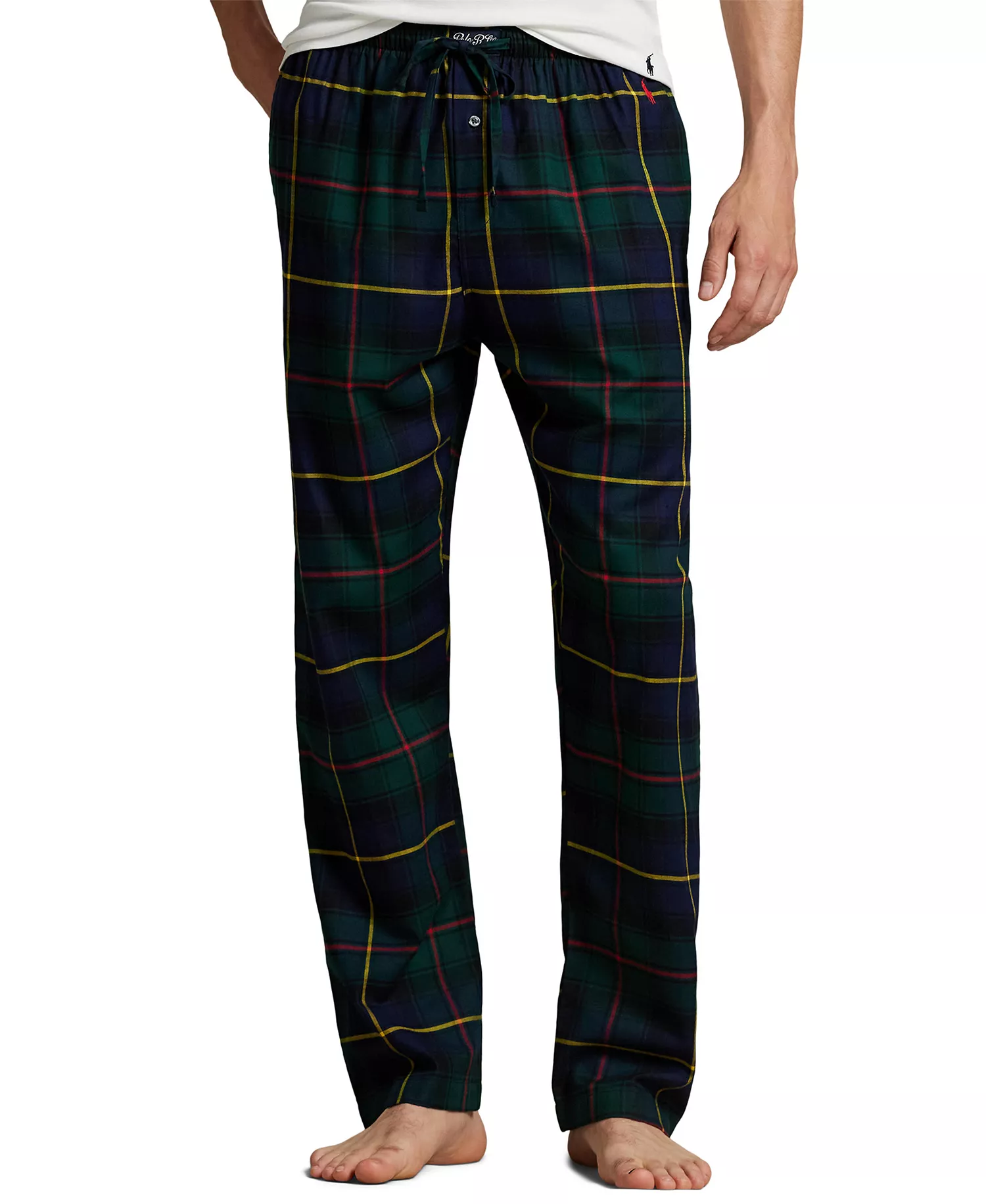 Men's Stewart Plaid Flannel Pajama Pants - Polo Tartan - L