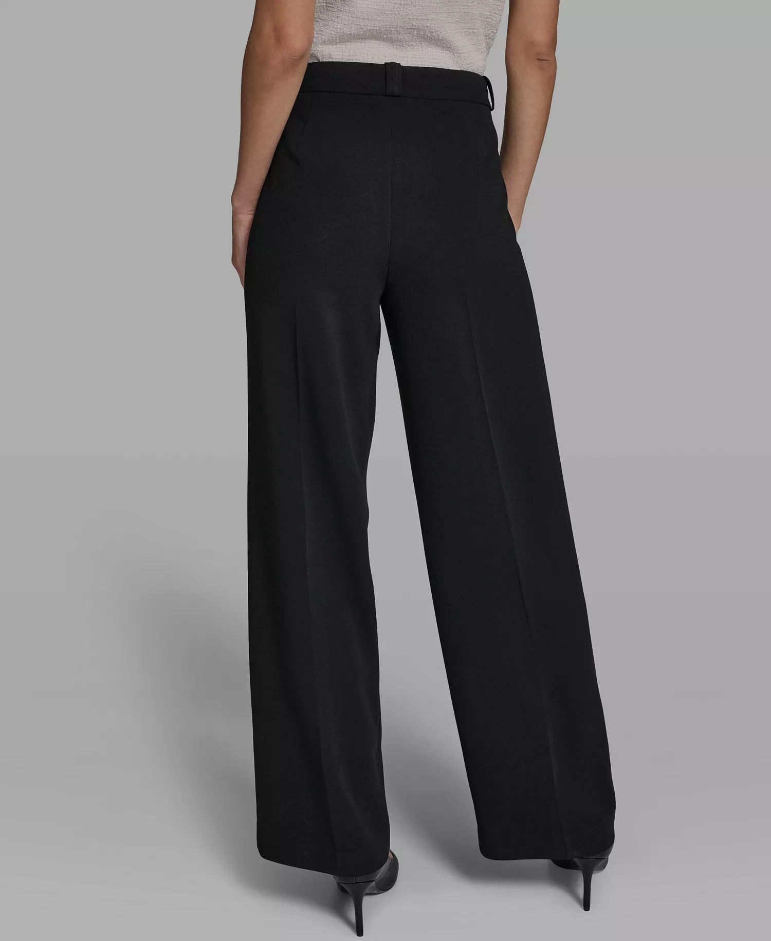 Women's Mid-Rise Patch Pocket Straight Pants - Black - 10