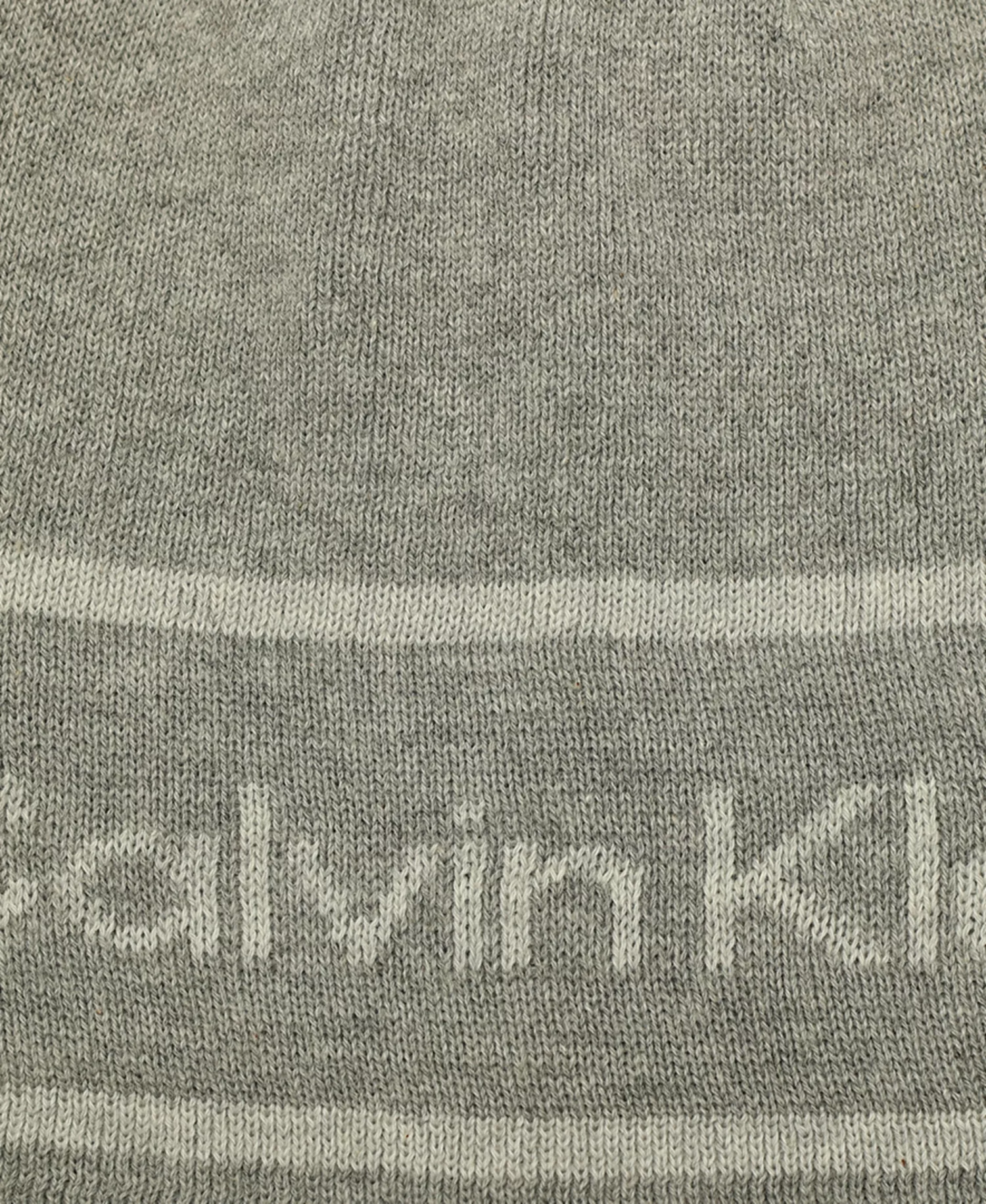 Men's Jacquard Stripe Logo Beanie - Medium Grey - ONE SIZE