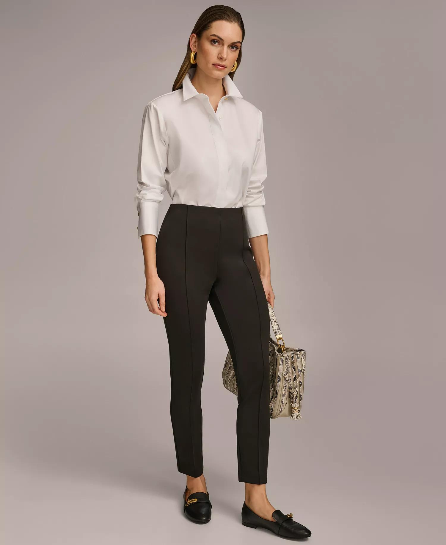 Petite Mid-Rise Ankle-Length Pants - Black - 0P