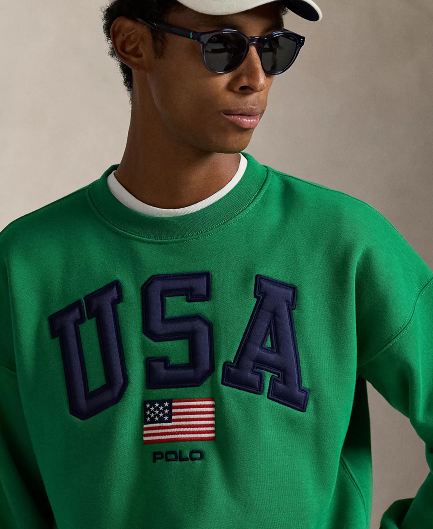 Men's Vintage Fit Flag Fleece Sweatshirt - Billard Green - L