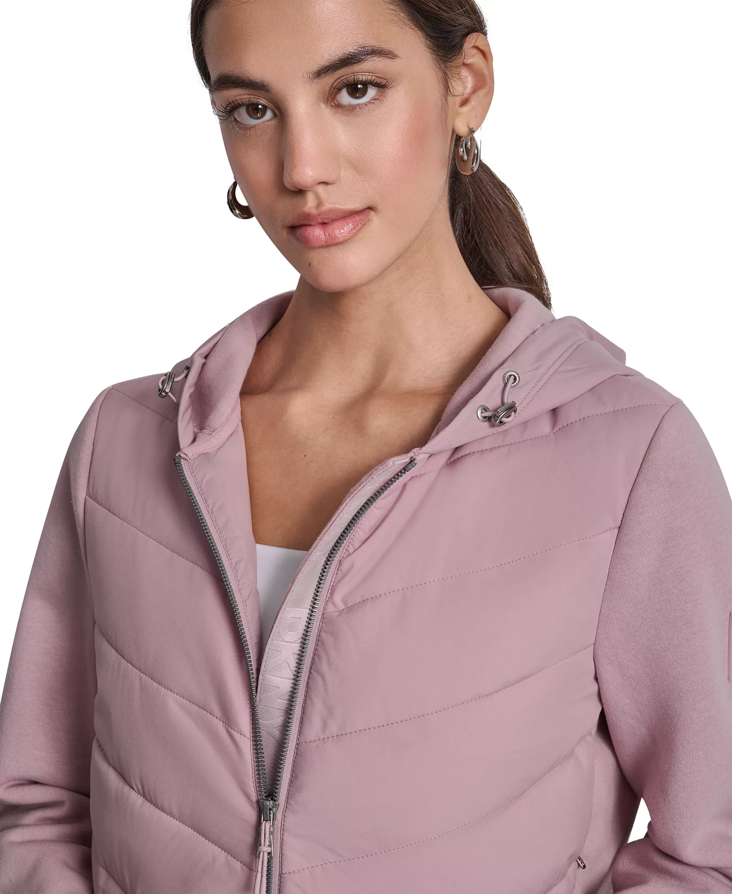 Women's Lightweight Hybrid Full-Zip Hooded Jacket - Allure - L