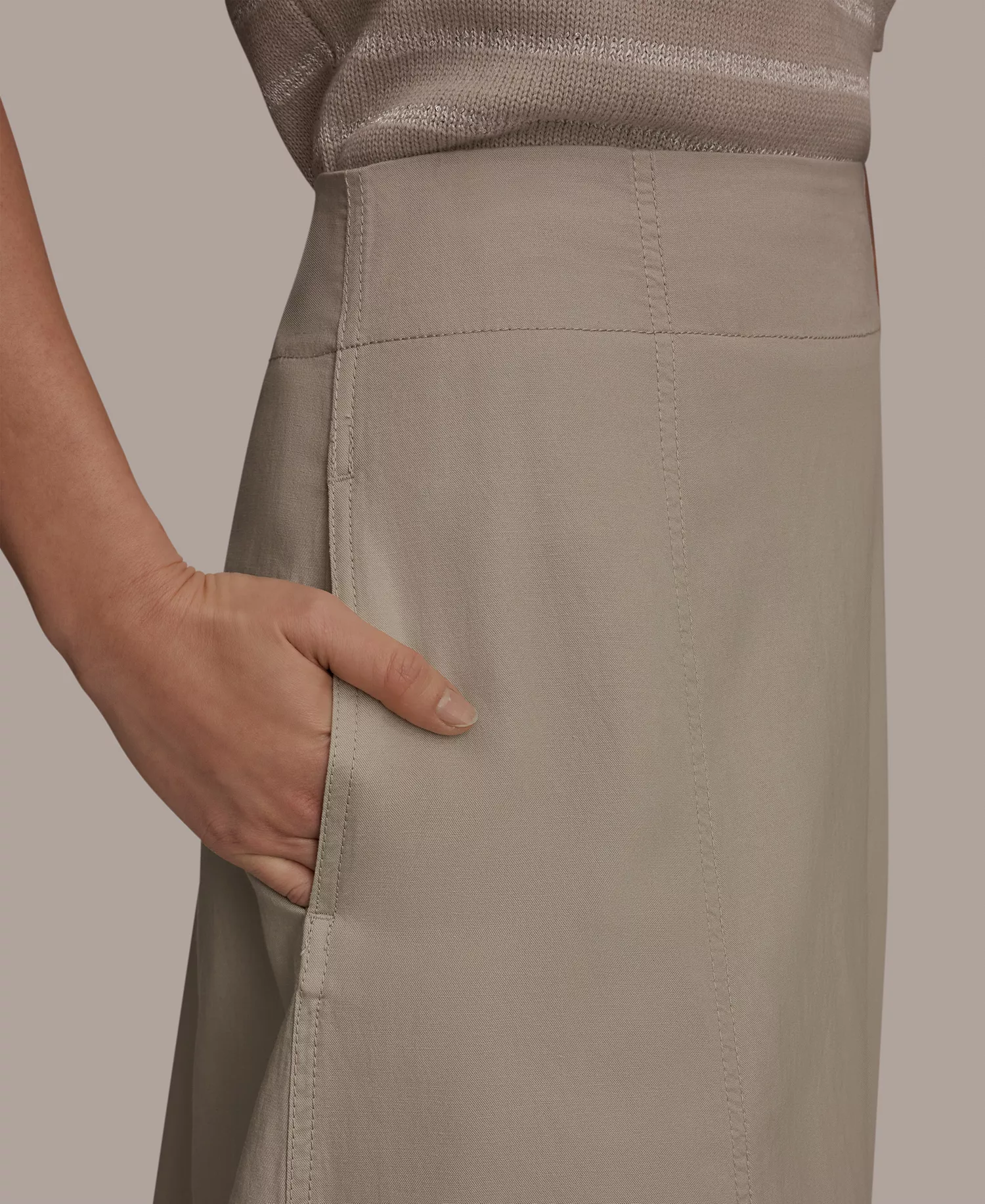 Women's Tencel Linen Panel Skirt - Tuscan Grey - 10