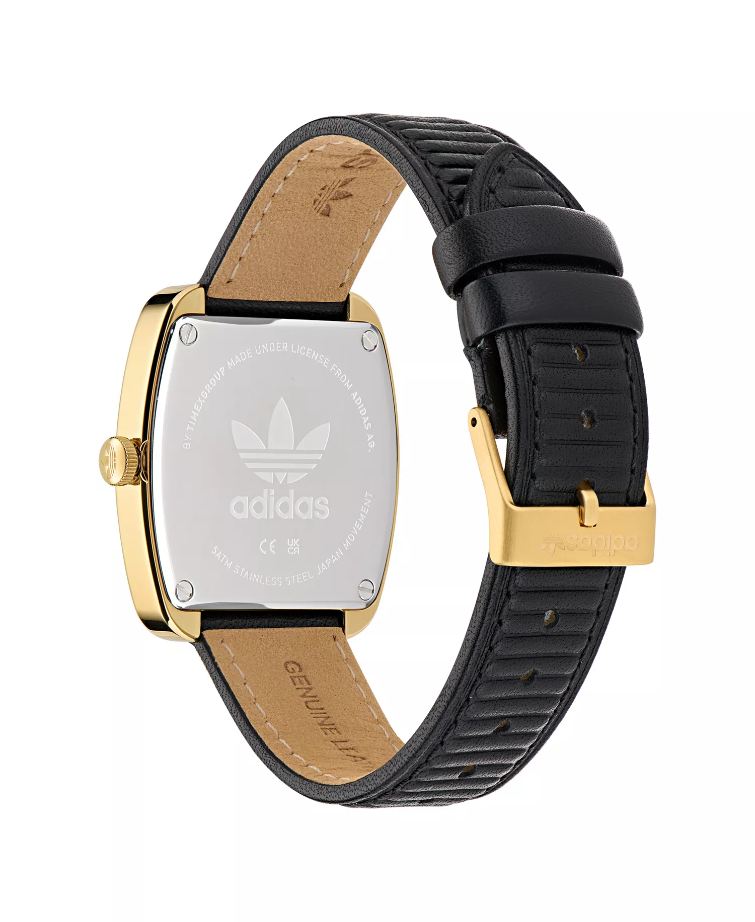 Unisex Analog Black Leather Watch, 37mm - Black - No Size