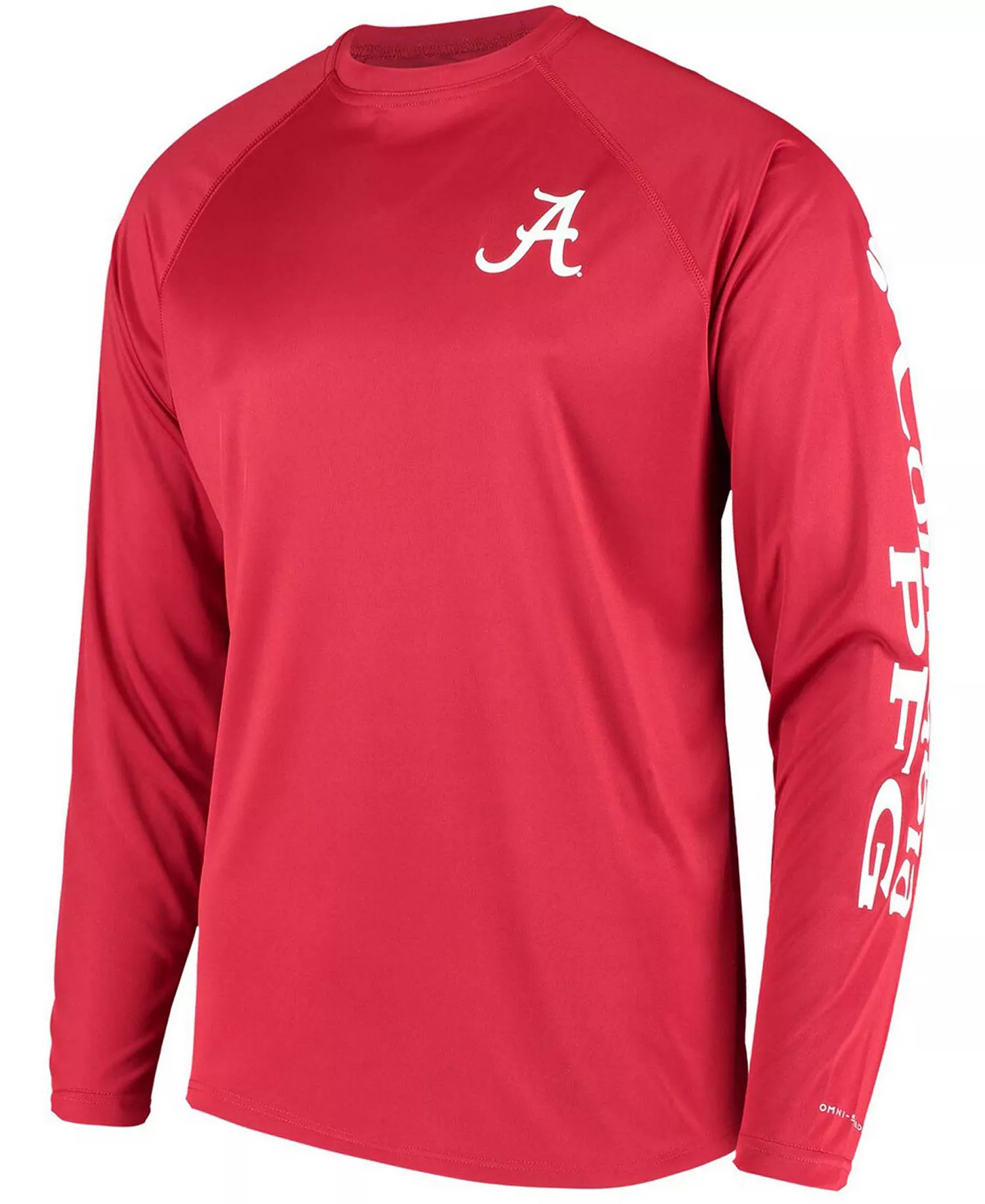 Men's PFG Crimson Alabama Crimson Tide Terminal Tackle Omni-Shade Long Sleeve T-shirt - Crimson - M