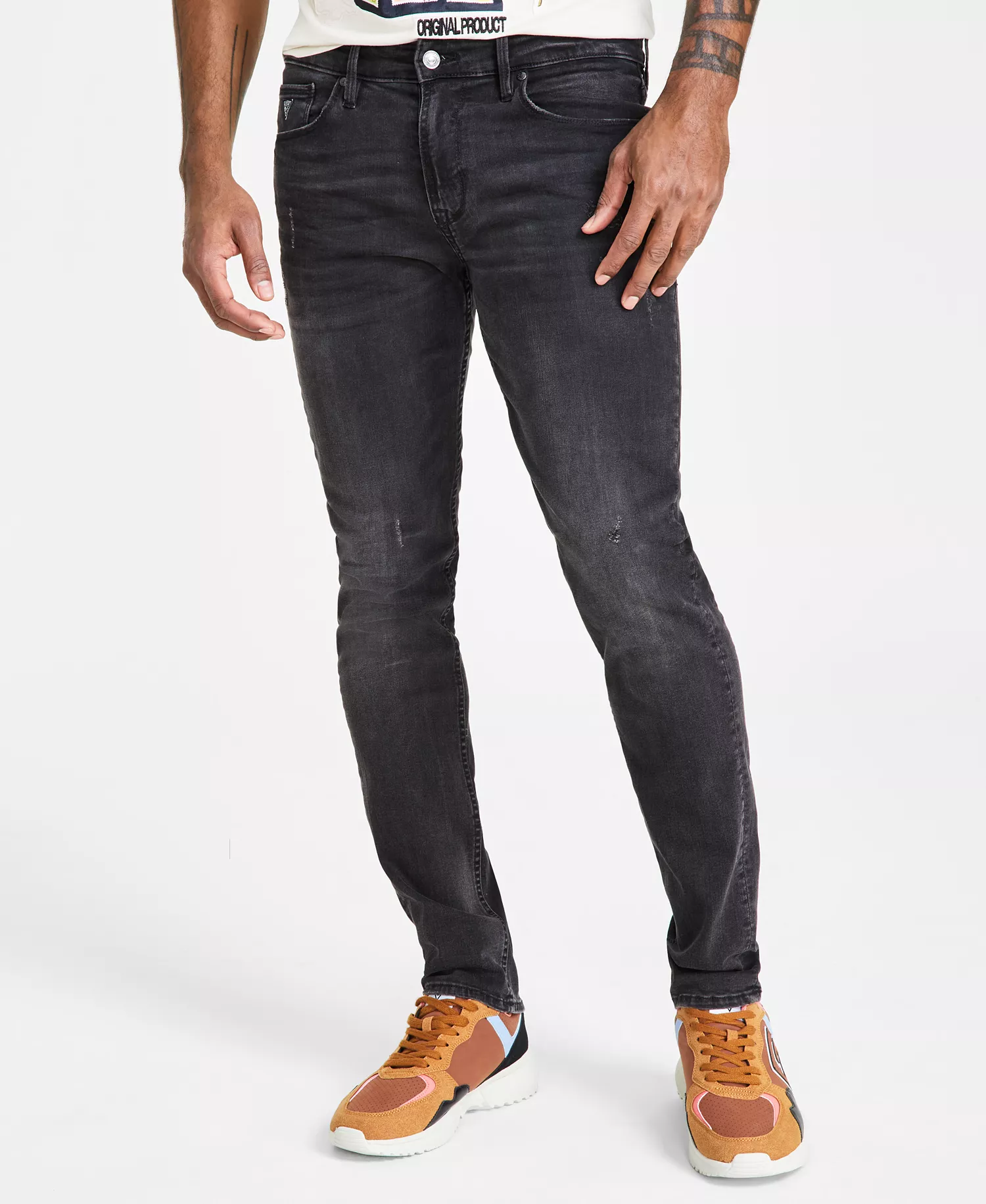 Men’s Distressed Slim Tapered Fit Jeans - Idaho - 29 - 30