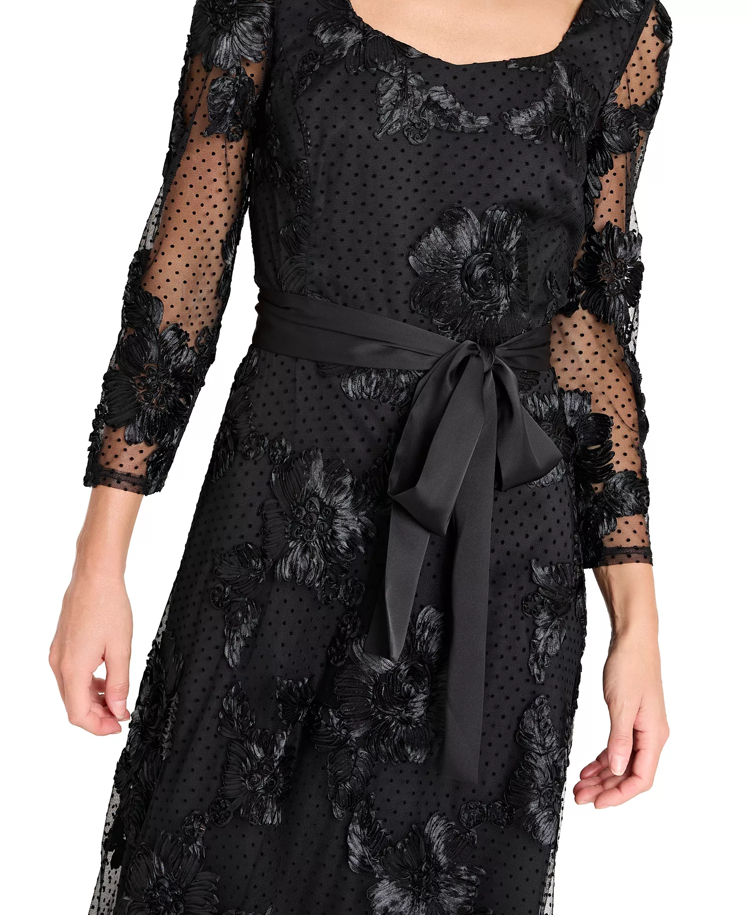 Women's Embroidered Ball Gown - Black - 10