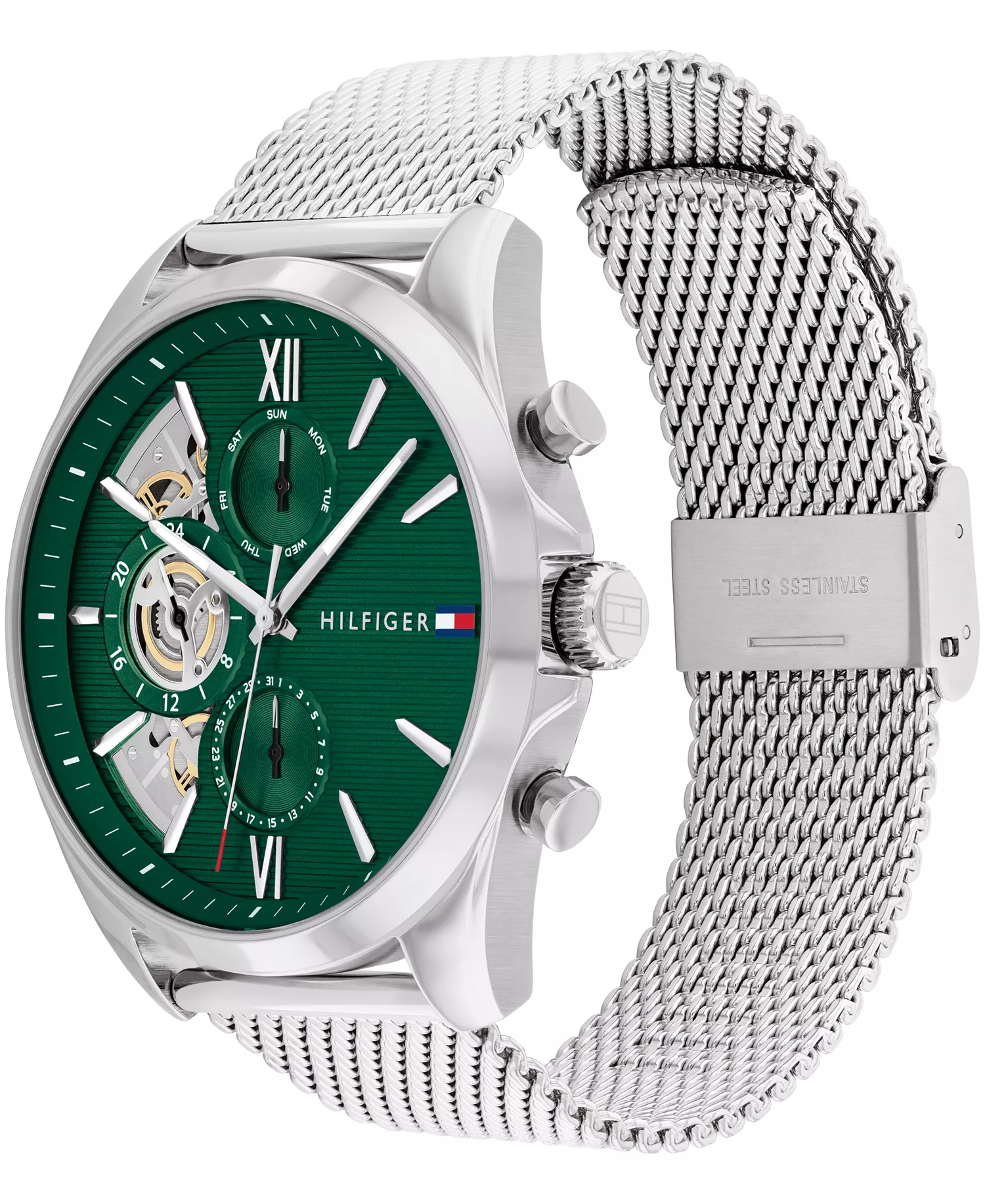 Men's Multifunction Silver Stainless Steel 43.5mm - Silver - 43.5