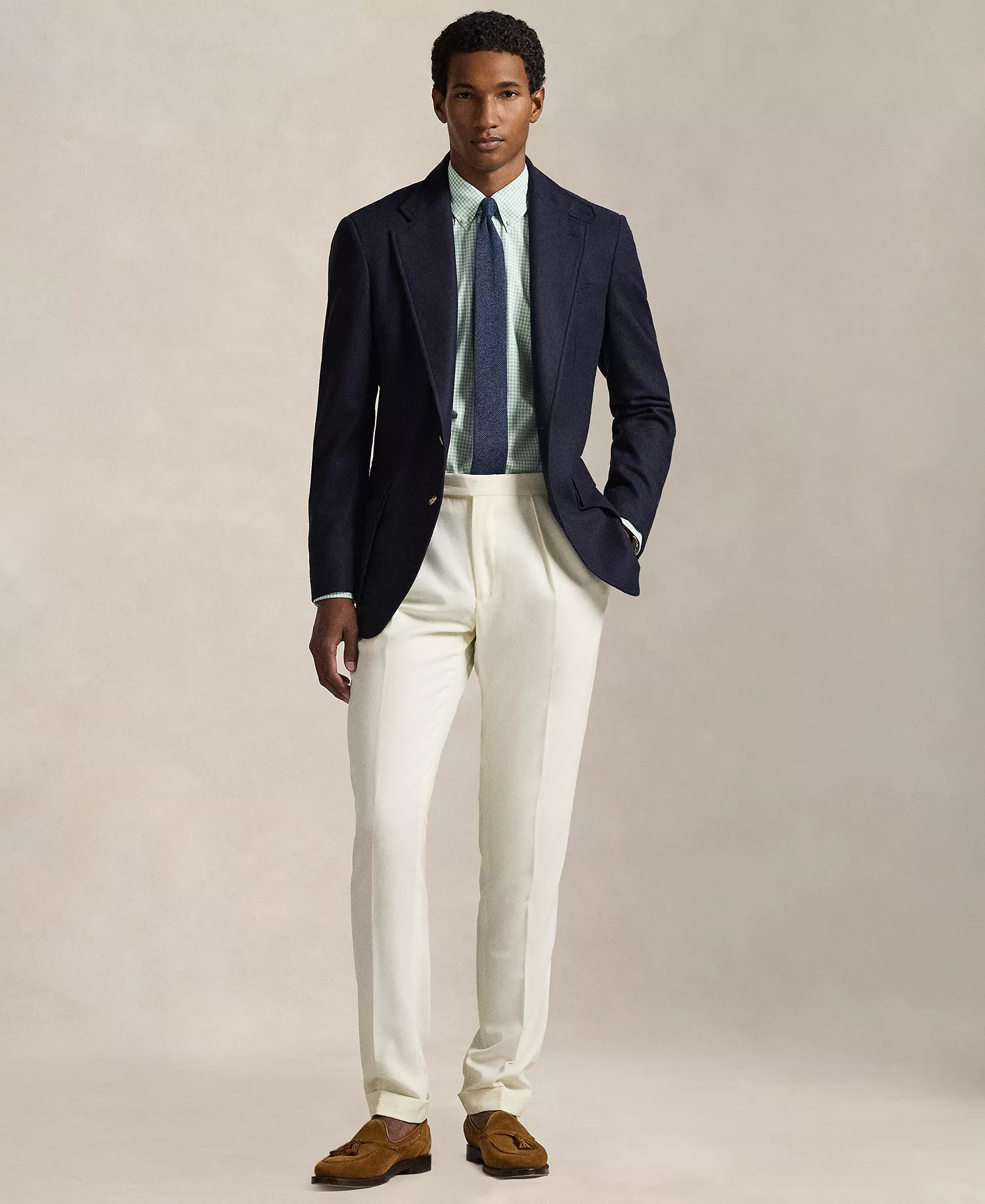 Men's Slim-Fit Gingham Stretch Shirt - Essex Green White - 2XL