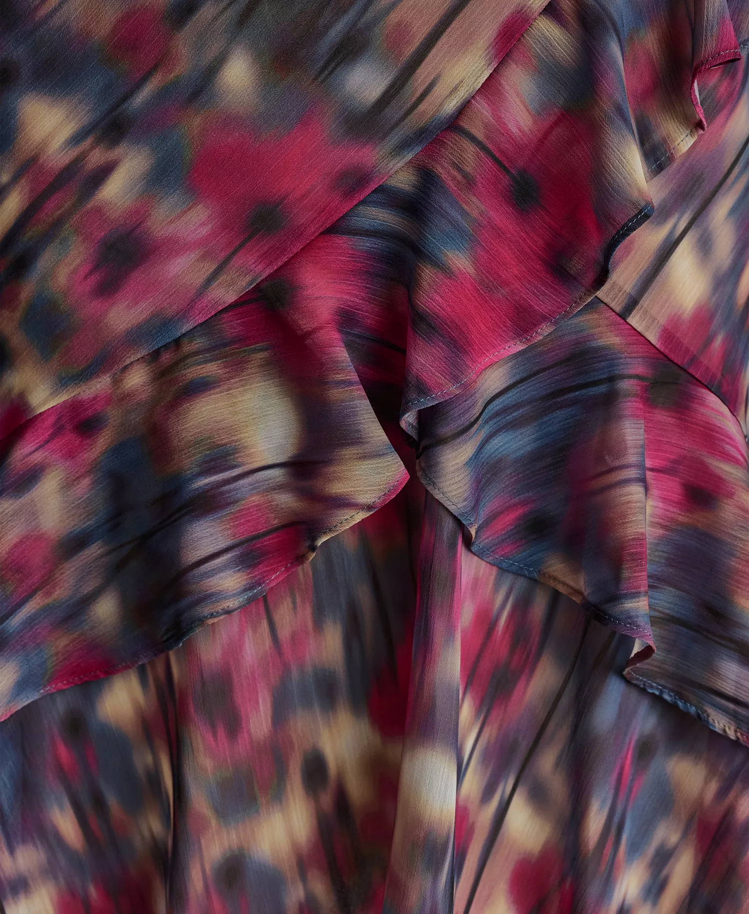 Petite Flutter-Sleeve Jewel Neck Dress - Lightt City Khaki Multi - 0P