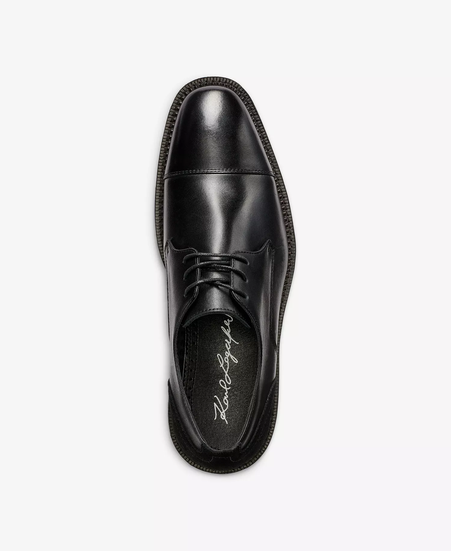 Men's Leather Cap Toe Derby Lace-Up Shoe - Black - 9M