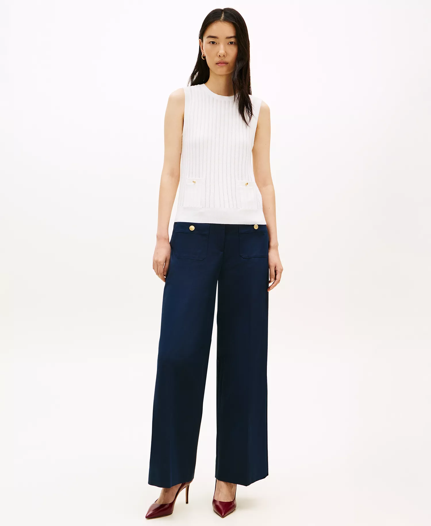 Women's Ribbed Tank Sweater - Ecru - L