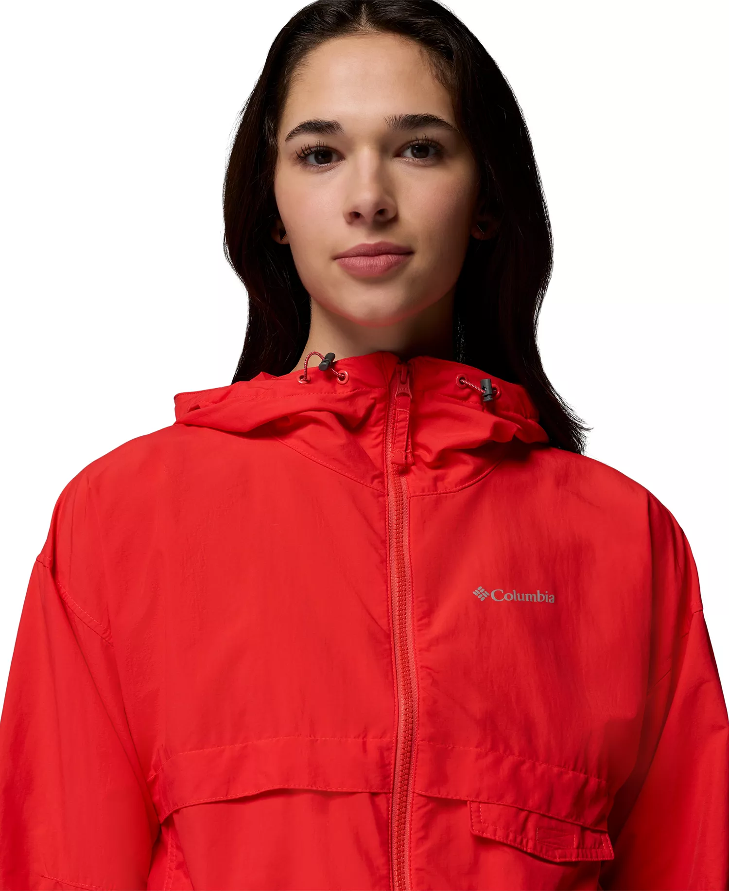Women's Spire Valley Cropped Windbreaker Jacket - Poppy Red - L