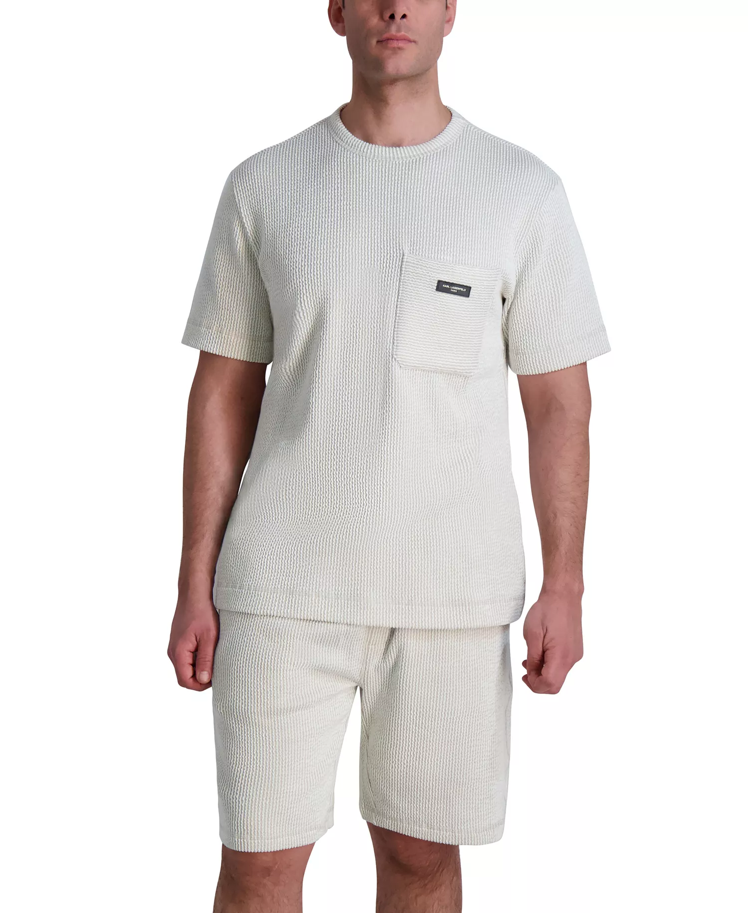 Men's Textured Oversized T-Shirt - Natural - M
