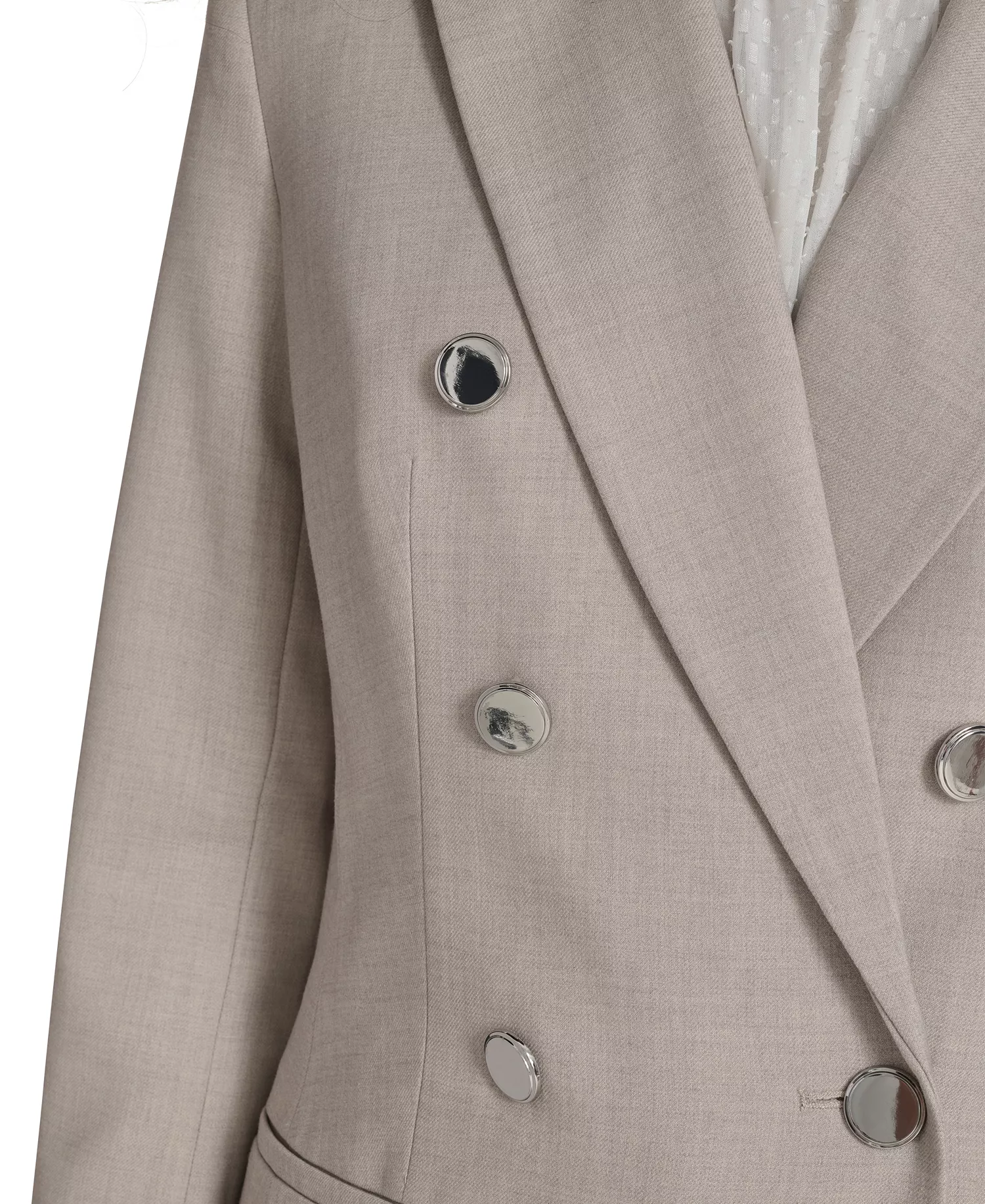 Petite Double Breasted Jacket - Oyster Multi - 10P