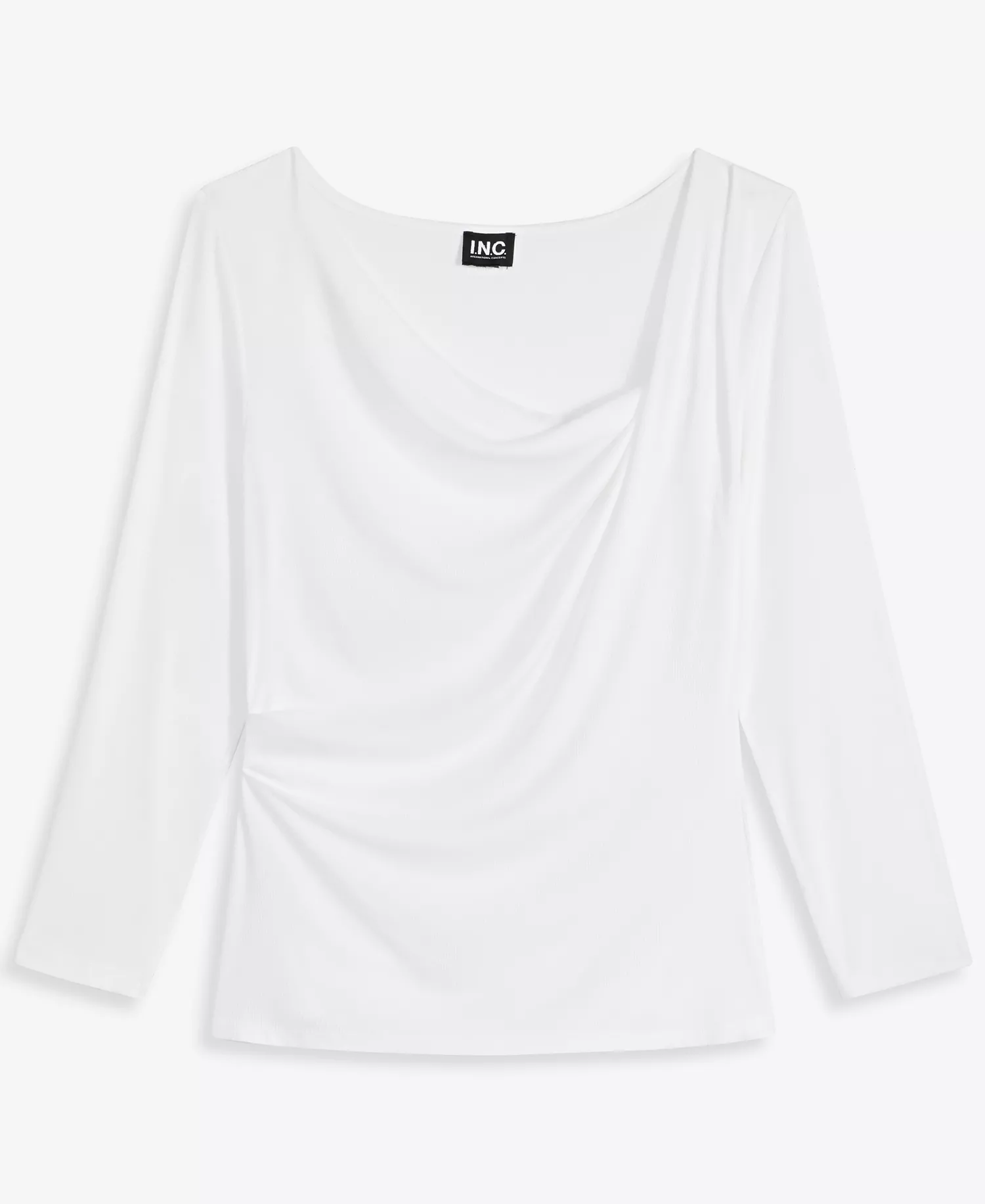 Women's Draped Cowl-Neck Top, Macy's Exclusive - Bright White - L