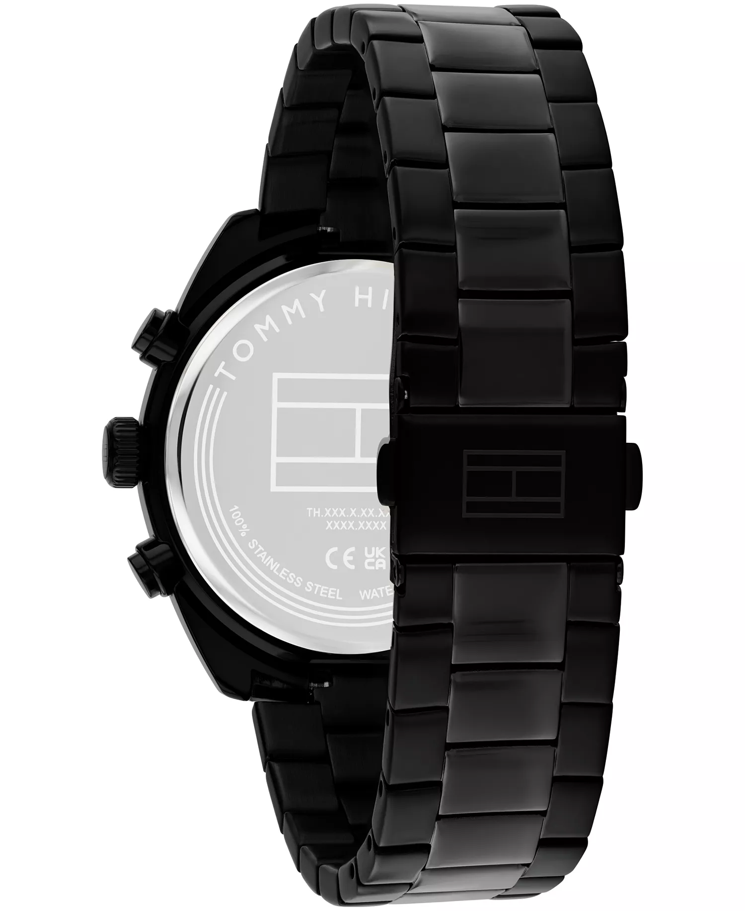 Men's Chronograph Black IP Stainless Steel Bracelet Watch, 40mm - Black - 40