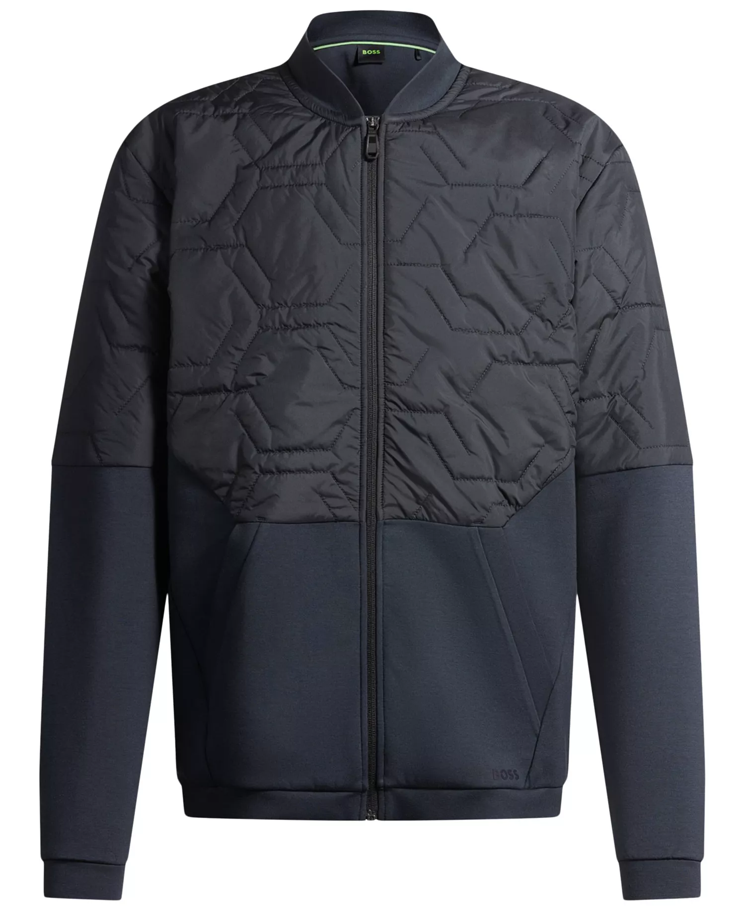Men's Quilted Hybrid Jacket - Dark Blue - L