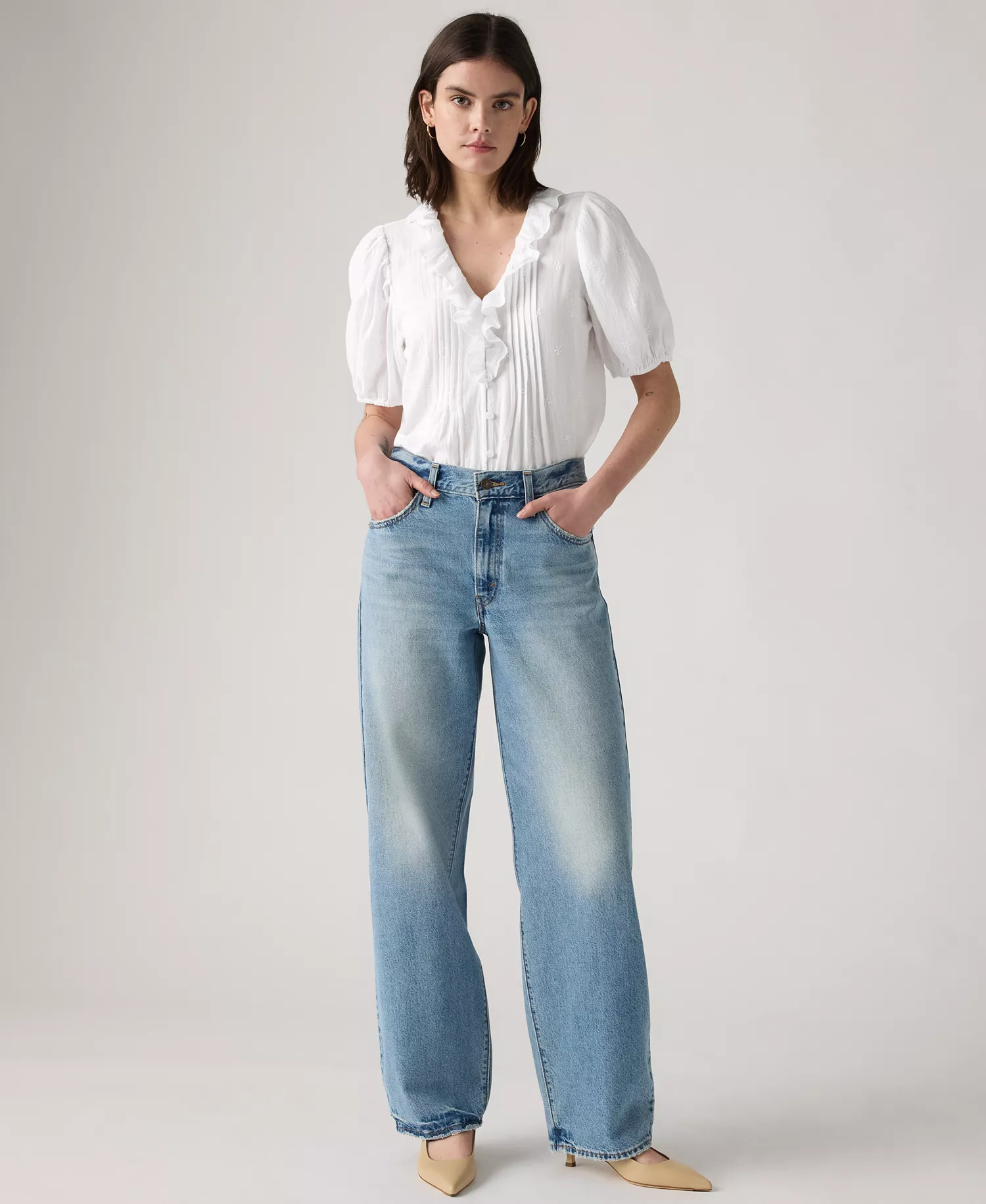 Women's Mid Rise Baggy Dad Jeans - Easy Days - 24