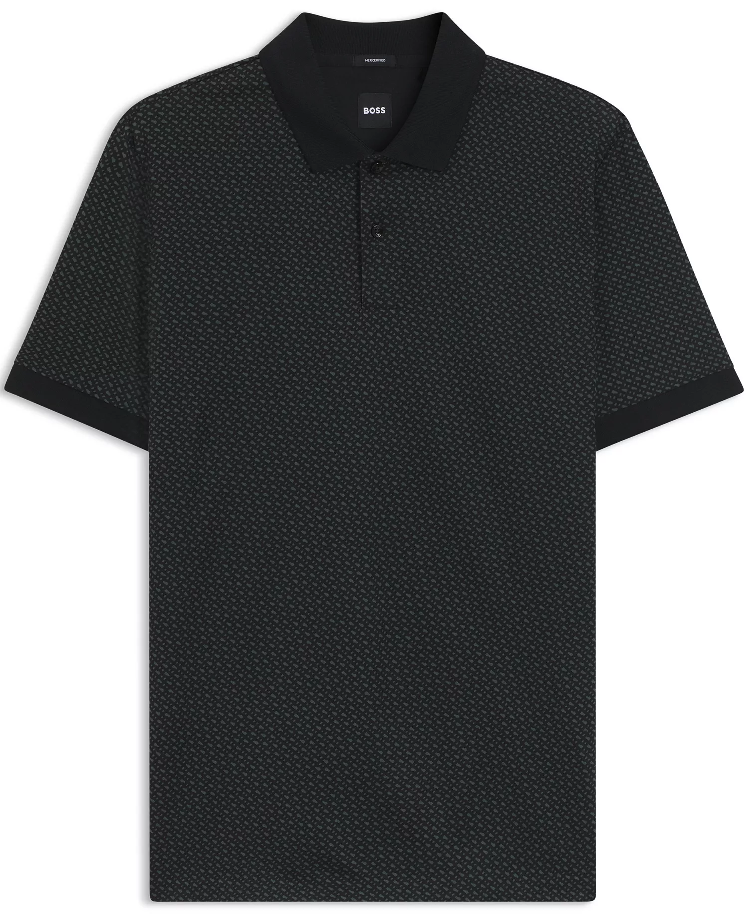 Men's Mercerized-Cotton Monogram Polo Shirt - Black - 2XL