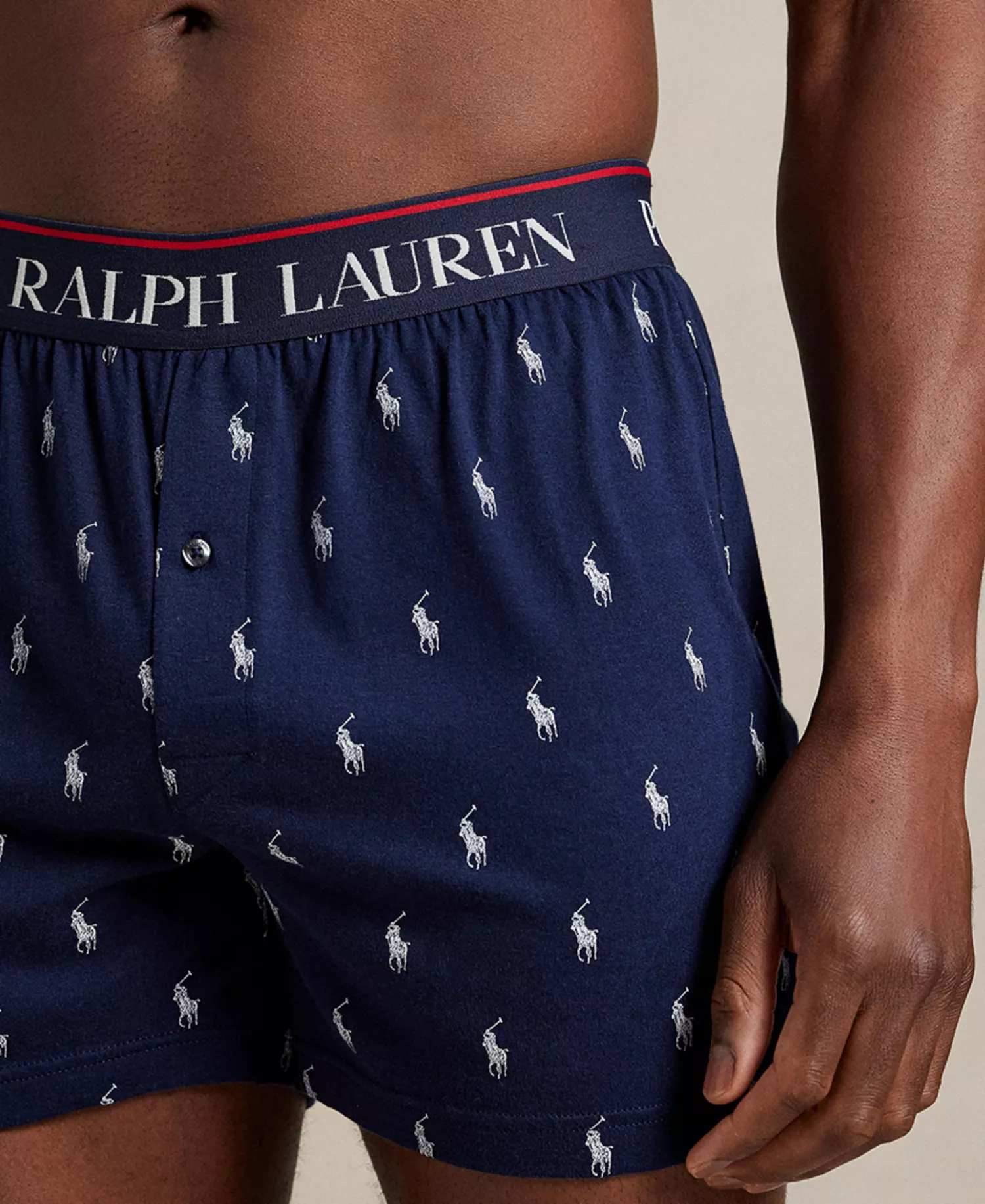 Men's Exposed Waistband Knit Boxers - Cruise Navy/White - L