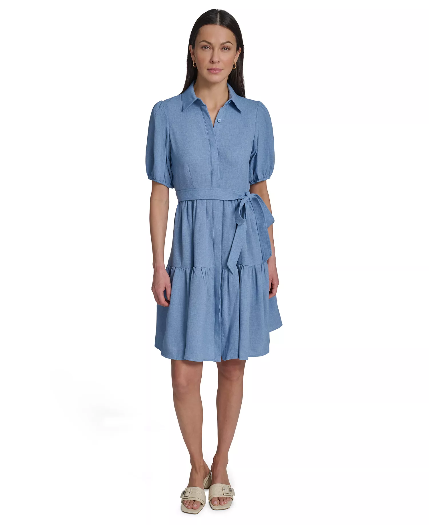 Women's Puff-Sleeve Collared Shirtdress - BAYOU - 10