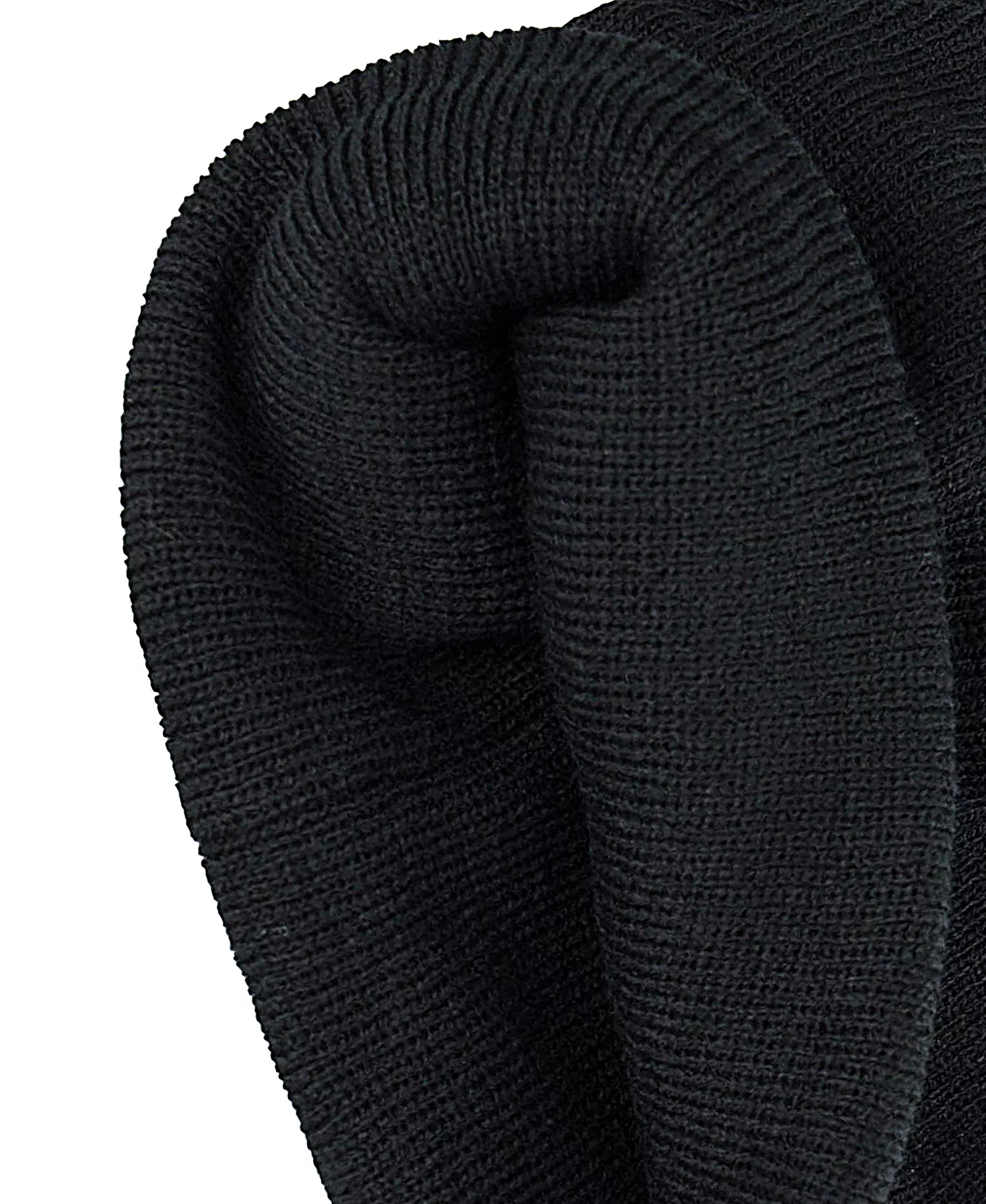 Men's Adjustable Fold Over Cuff Beanie - Black - NO SIZE