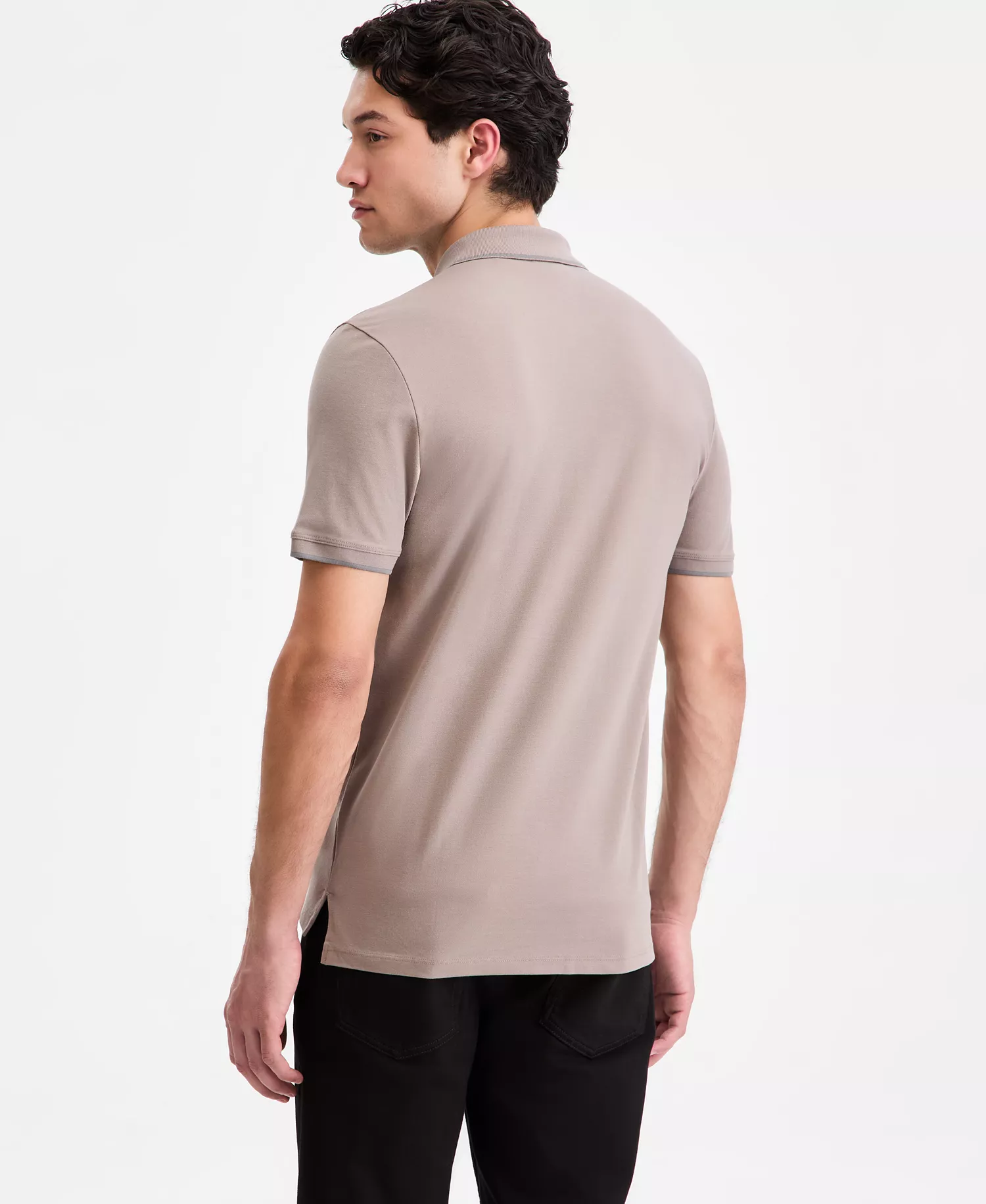 Men's Cotton-Blend Tipping Polo Shirt - light/pastel brown - 2XL