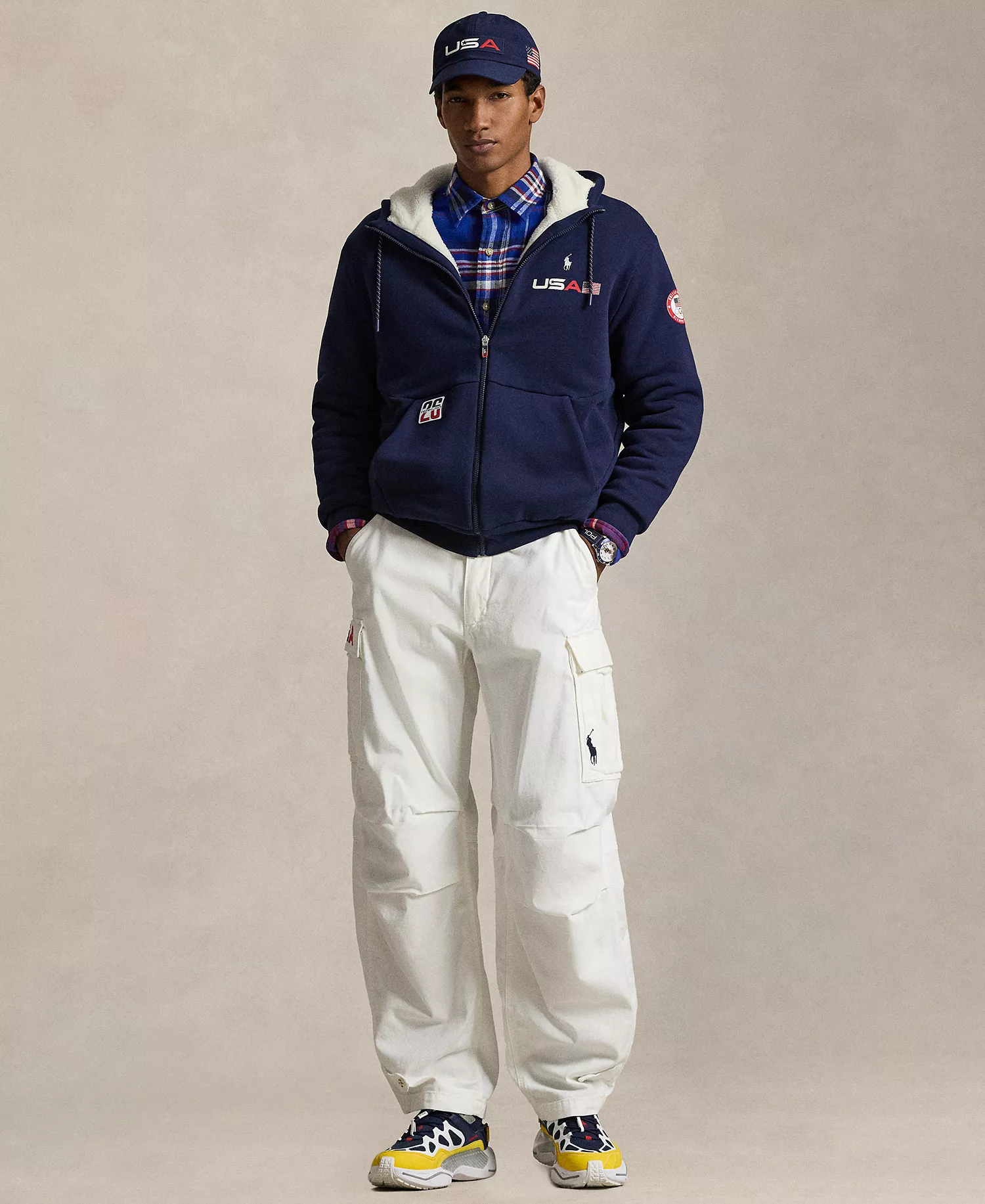 Men's Team USA Fleece Full-Zip Hoodie - Refined Navy - L