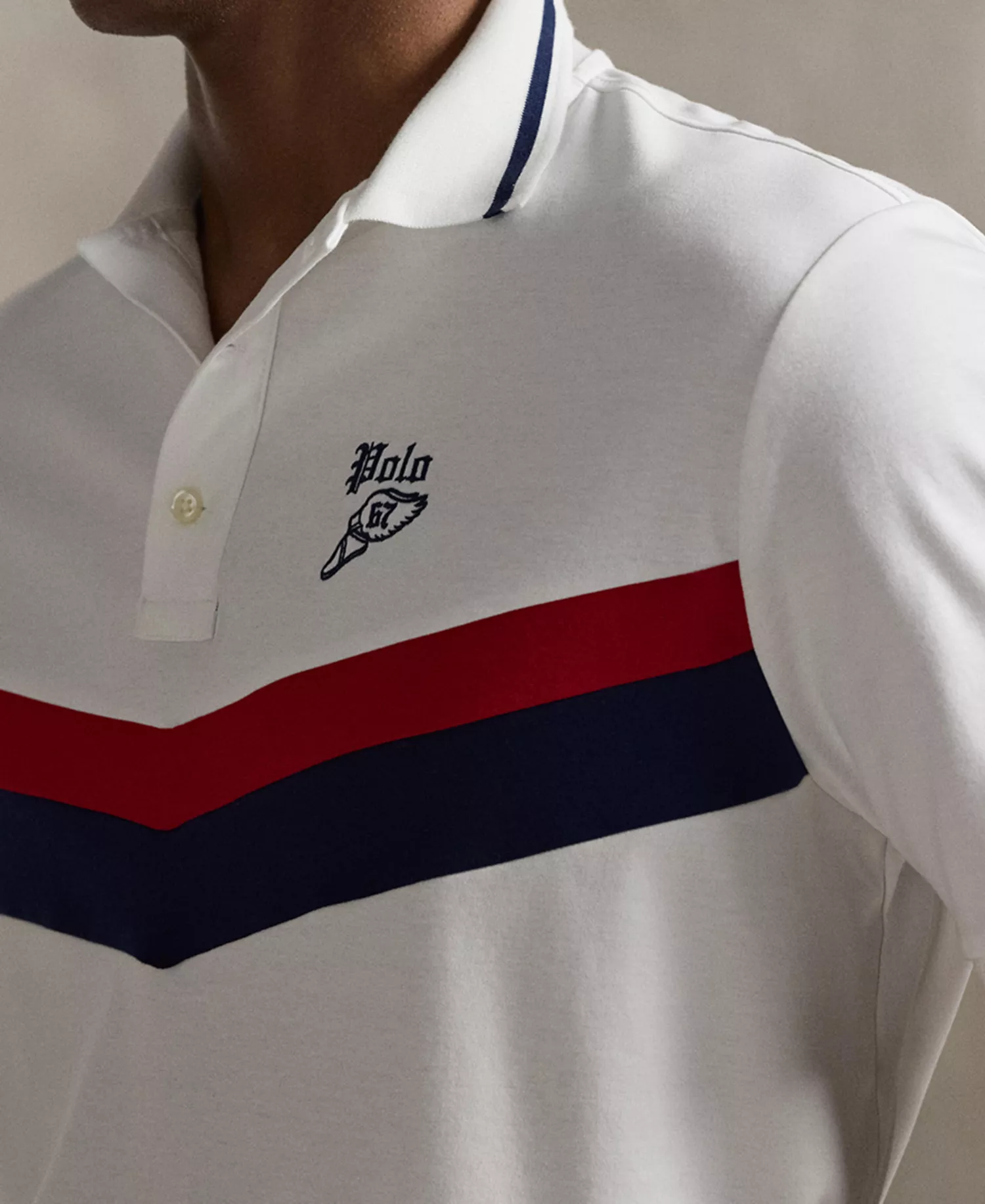 Men's Classic-Fit Embroidered Logo Polo Shirt - White - 2XL