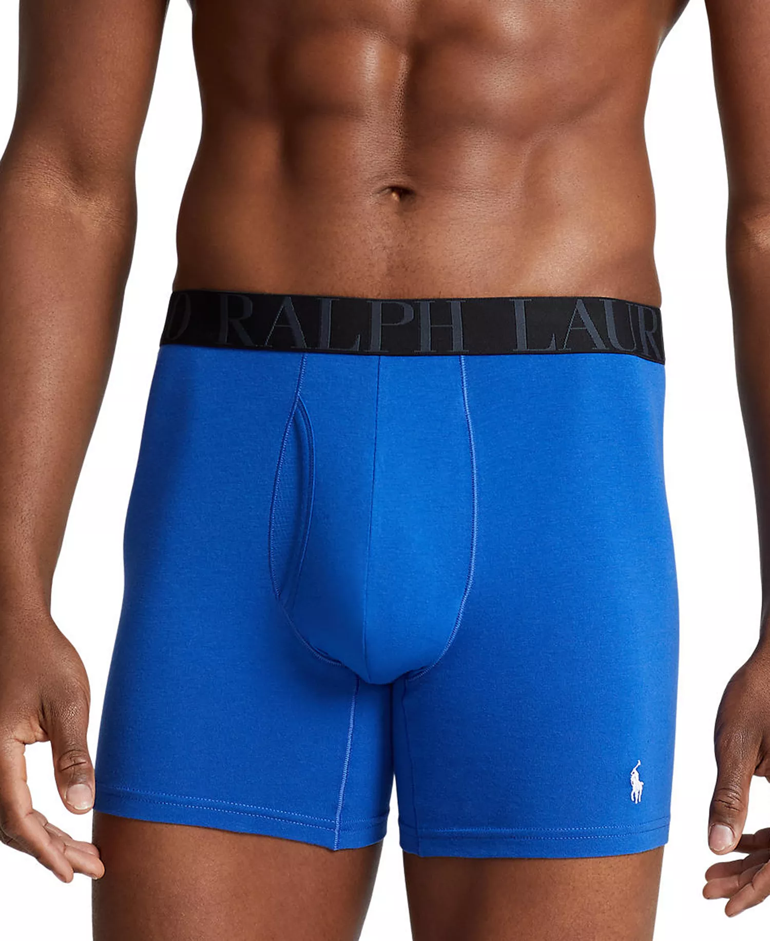 Men's 5-Pack Stretch Classic Fit Boxer Briefs - Assorted Blue/Black/Grey - L