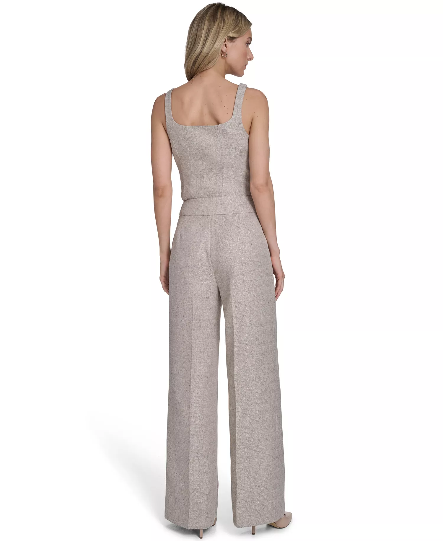 Women's Novelty Wide-Leg Pants - Latte Multi - 10