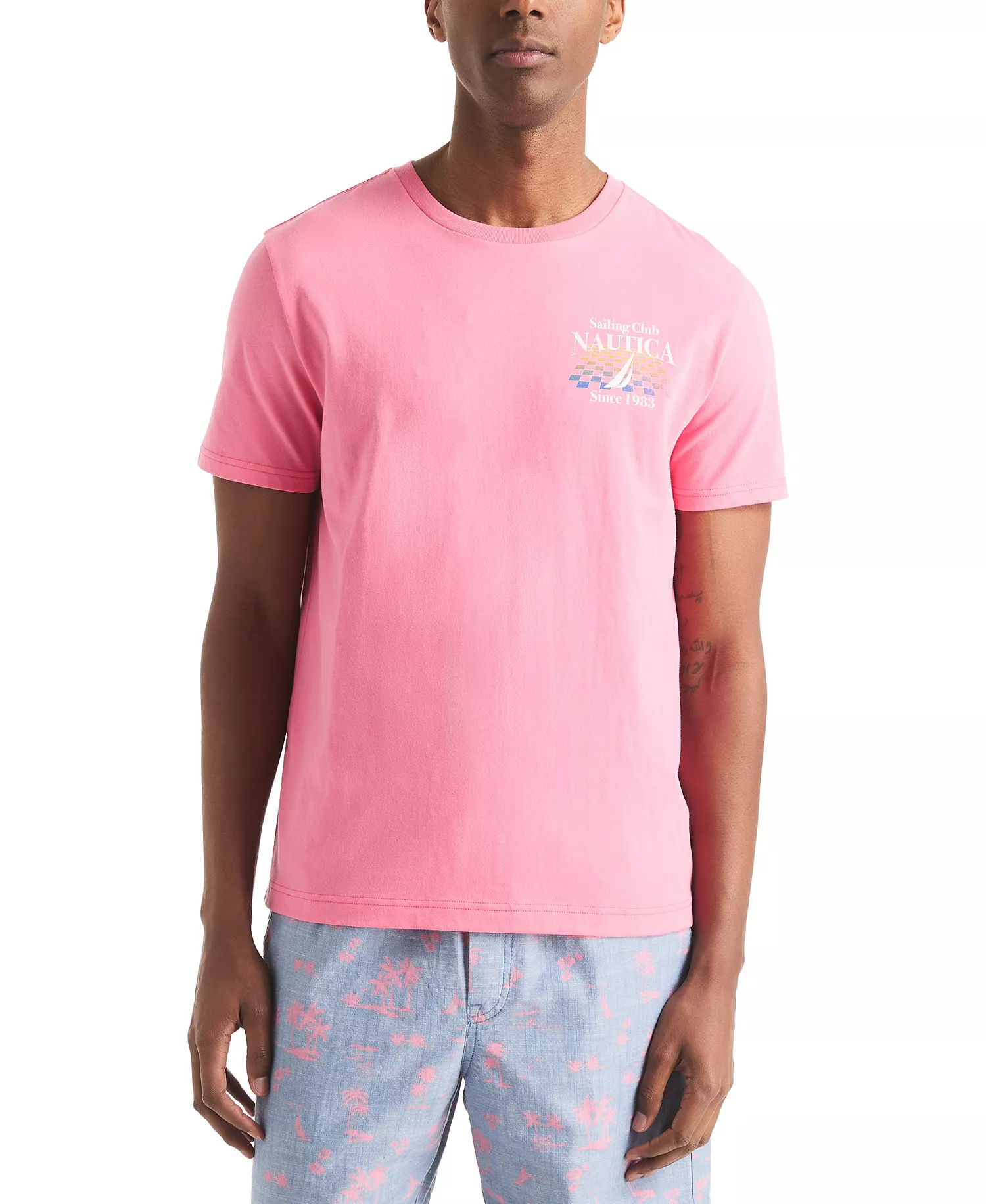 Men's Sailing Club Classic-Fit Graphic T-Shirt - Pink Lemonade - 2XL