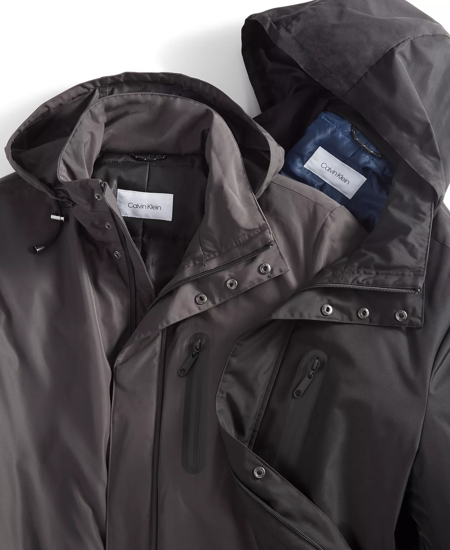 Men's Slim-Fit Raincoat - Black - 36R
