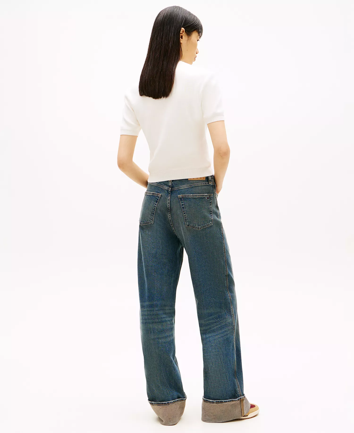 Women's Essential Striped Short-Sleeve Sweater - Ancient White - L