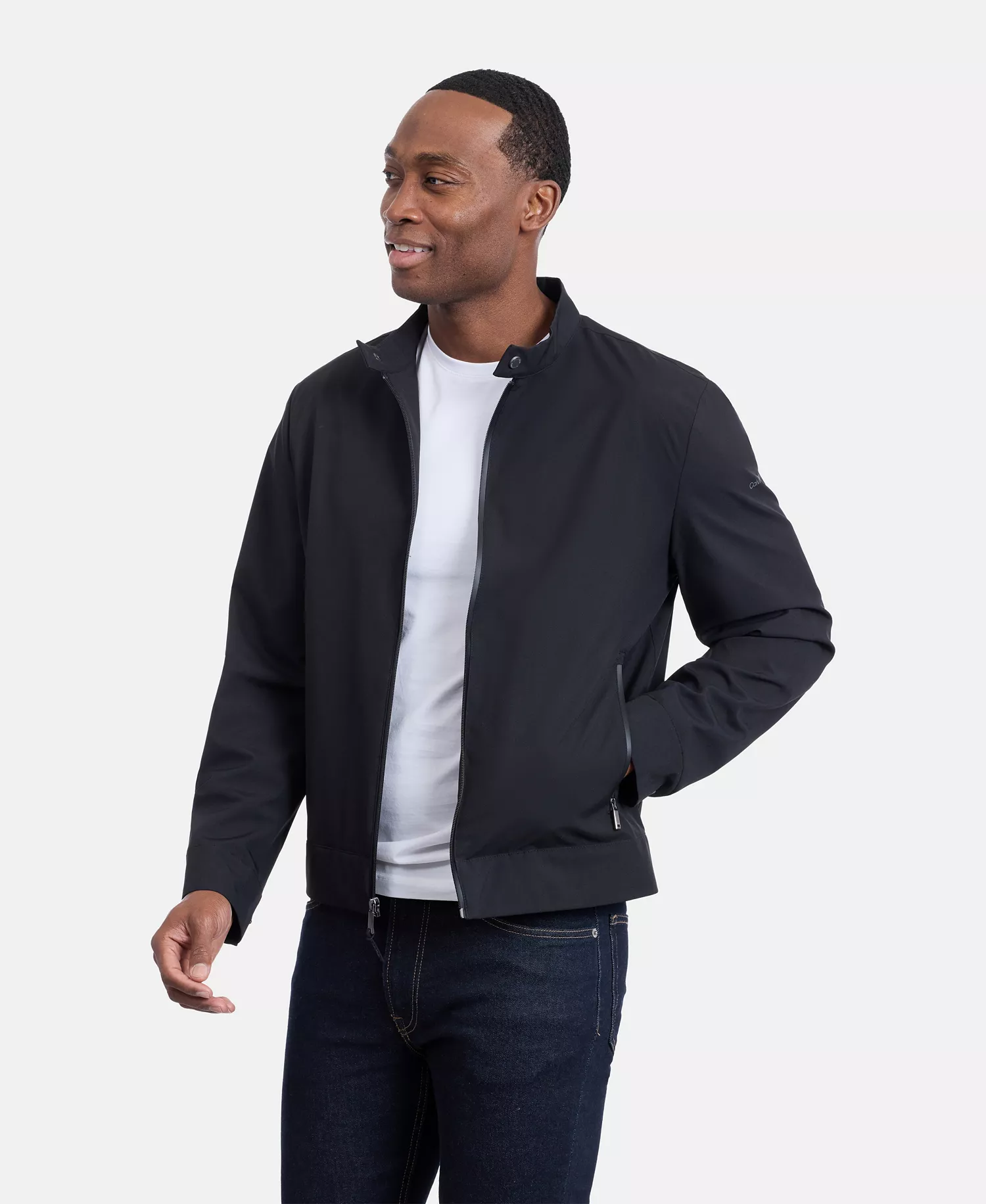 Men's Mesh-Lined Golf Jacket - Black - L