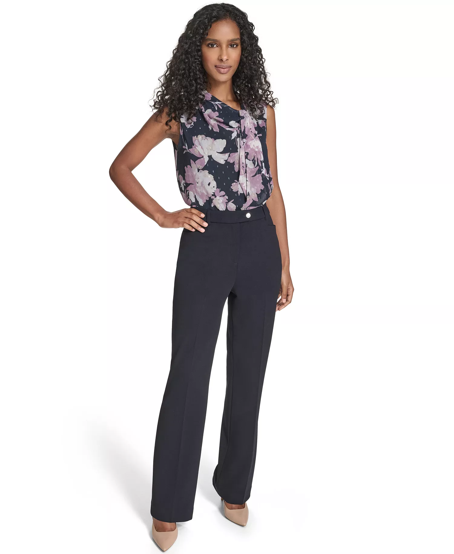 Women's Petite Modern Fit High-Rise Pants - Navy - 6P