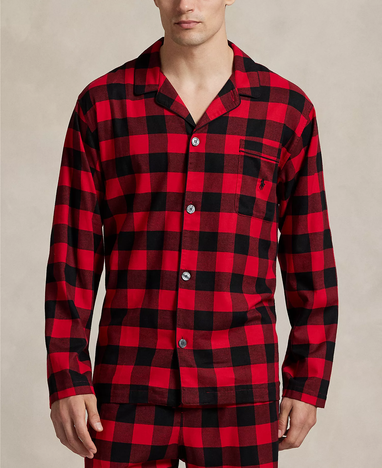 Men's 2-Piece Buffalo Check Sleepwear Set - Red Buffalo Check - L