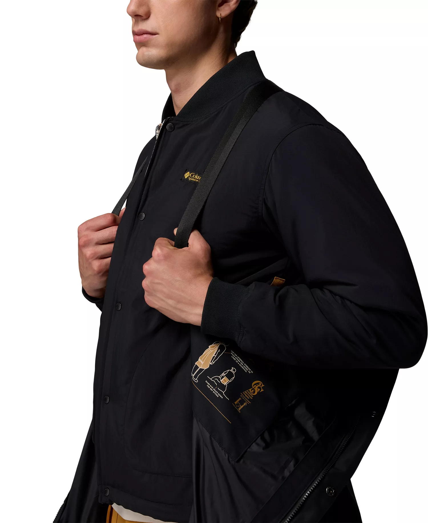 Men's High Cascades Interchange Reversible Bomber Jacket - Dark stone - M