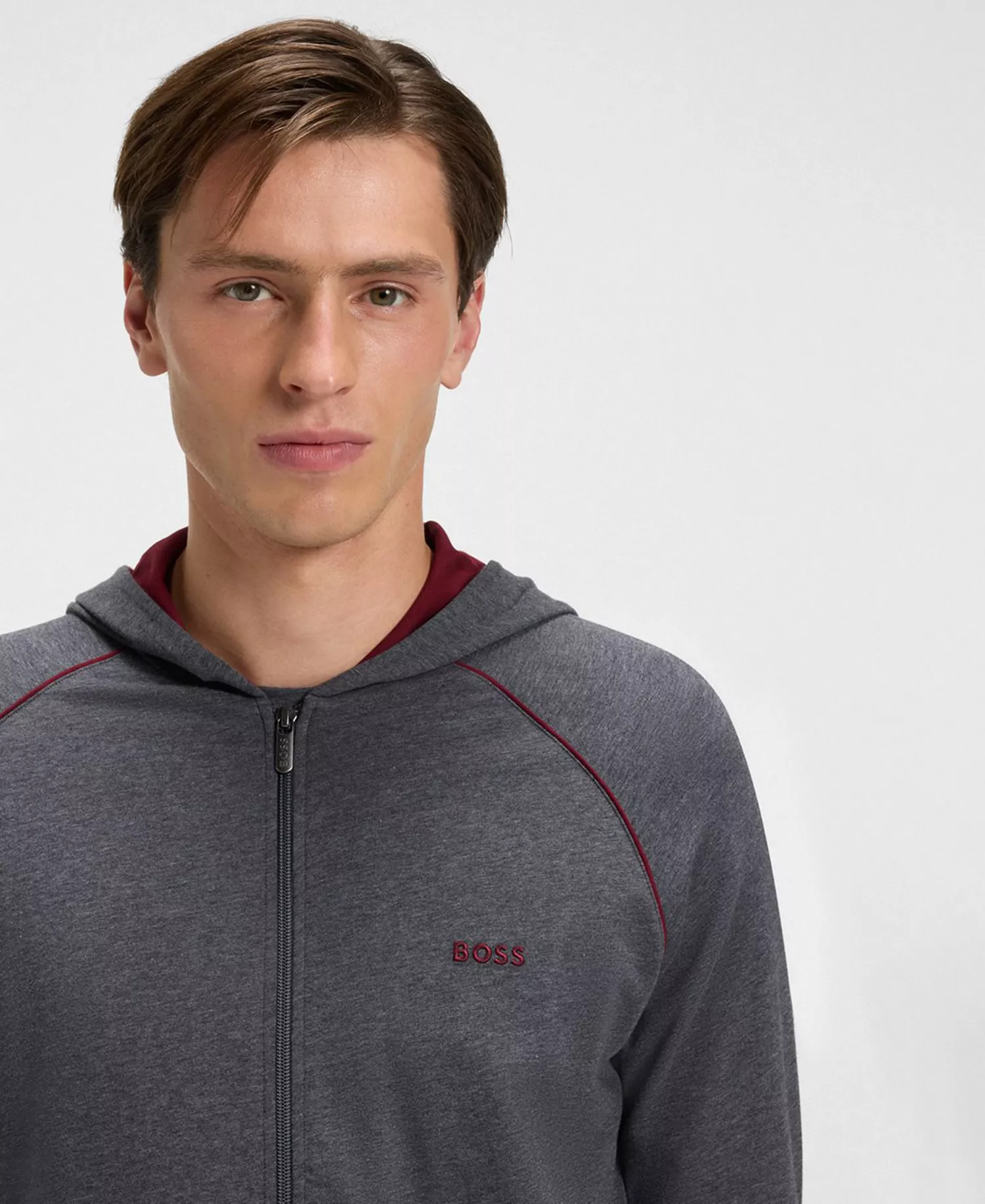 Men's Mix and Match Hooded Jacket - Dark Gray - L